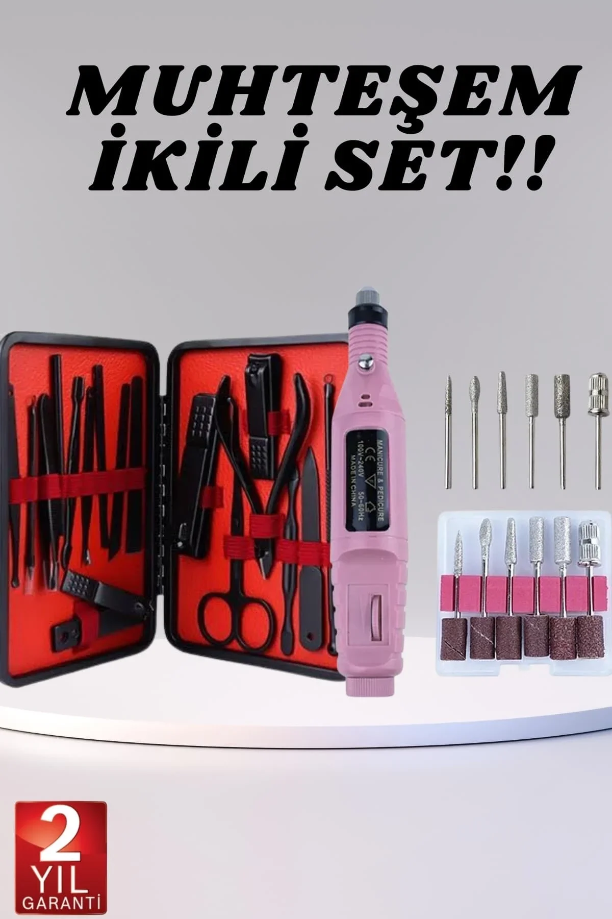 Elektrikli Manikür Pedikür Seti İkili Set 17 Parça Tırnak Bakımı Nasır Temizleme Tırnak Şekillendirm - Just Cheap Store Görsel 2
