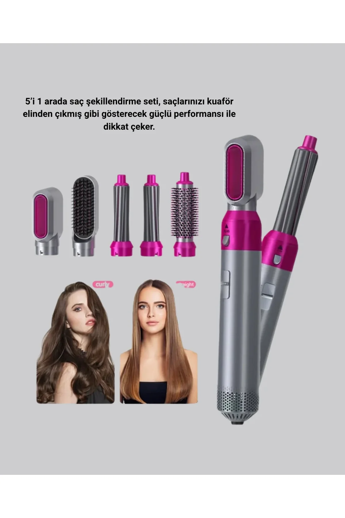 5’i 1 Arada Saç Şekillendirme Seti Negatif İyon Teknolojili Ve Hızlı Kurutmalı - Just Cheap Store Görsel 4
