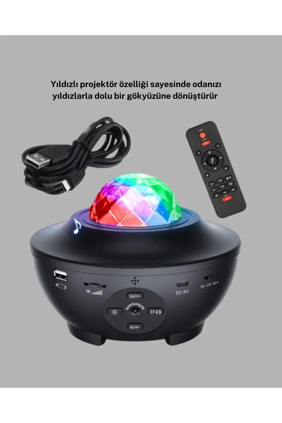 Yıldızlı Projektör Galaxy Efektli Ayarlanabilir Renkli Atmosfer Lambası - Just Cheap Store Görsel 5