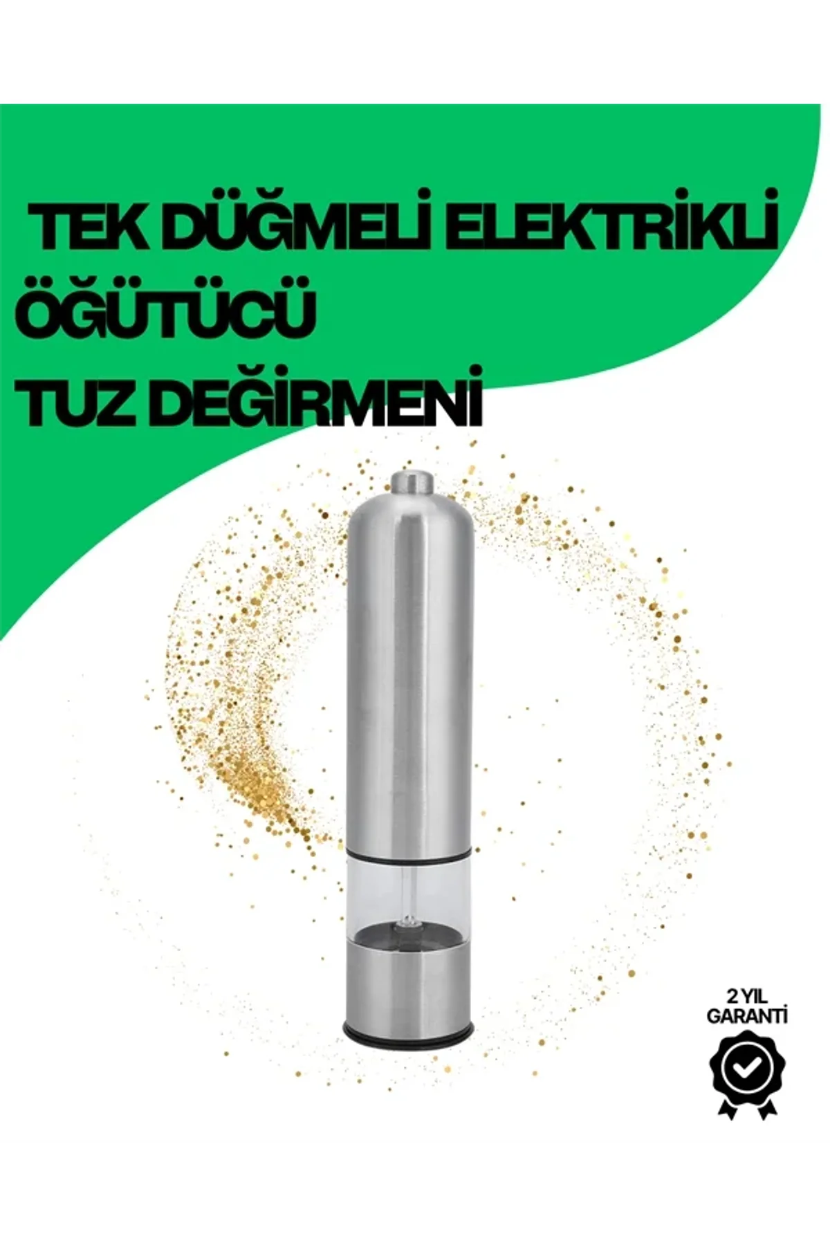 Şeffaf Hazneli Elektrikli Tuz Karabiber Öğütücü Pilli Taşınabilir Mutfak Aleti - Just Cheap Store Görsel 2