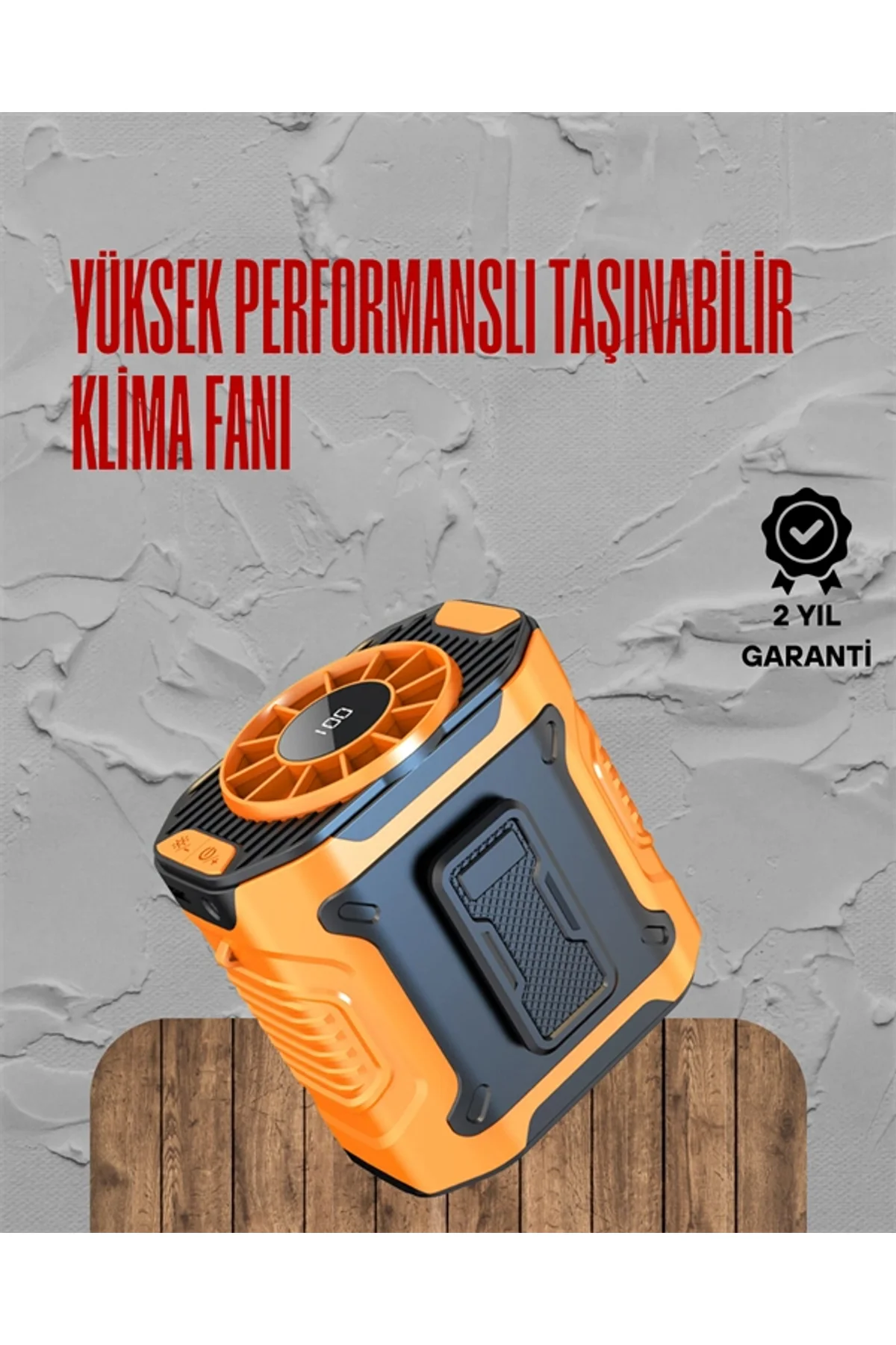 Turbo Mini Fan – Dijital Ekranlı, Sessiz &amp; Şarjlı Serinlik