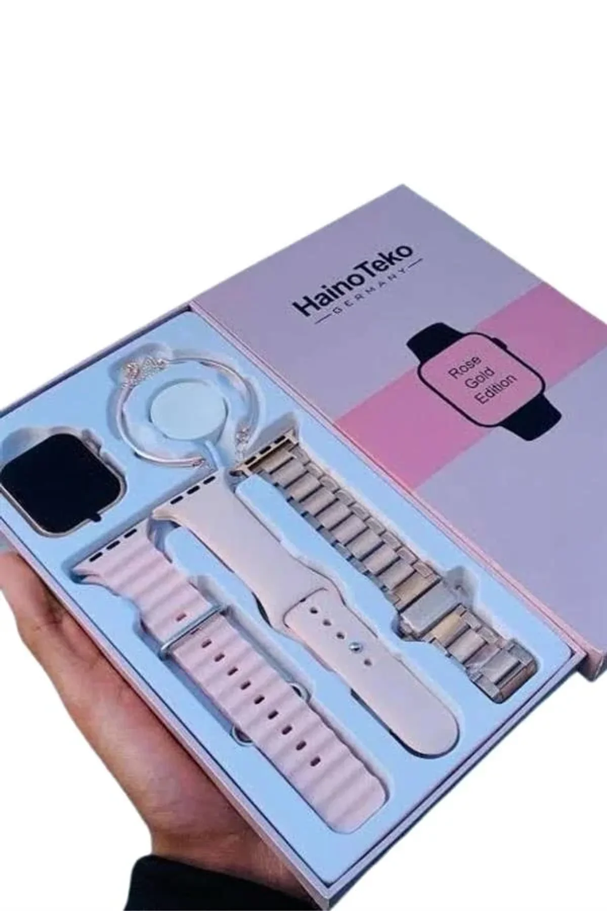 Akıllı Saat 3 Kordonlu Ve Aksesuarlı Bayanlar Için Şık Rose Renk - Just Cheap Store Görsel 3