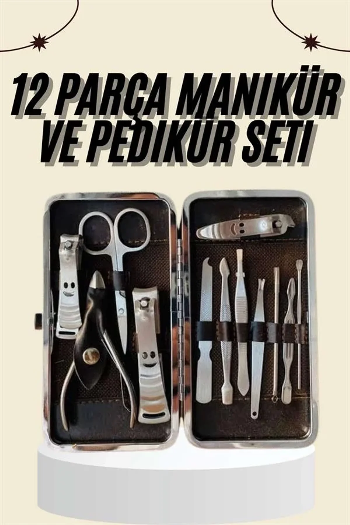 Tırnak Bakımı Tırnak Makası Profesyonel 12 Parça El Ayak Manikür Pedikür Seti - Just Cheap Store Görsel 3