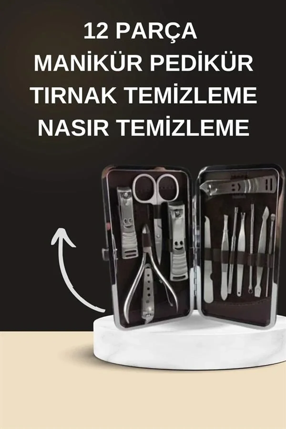 Elektrikli Manikür Pedikür Seti İkili Set 12 Parça Tırnak Bakımı Törpü Protez Çıkarma - Just Cheap Store Görsel 2