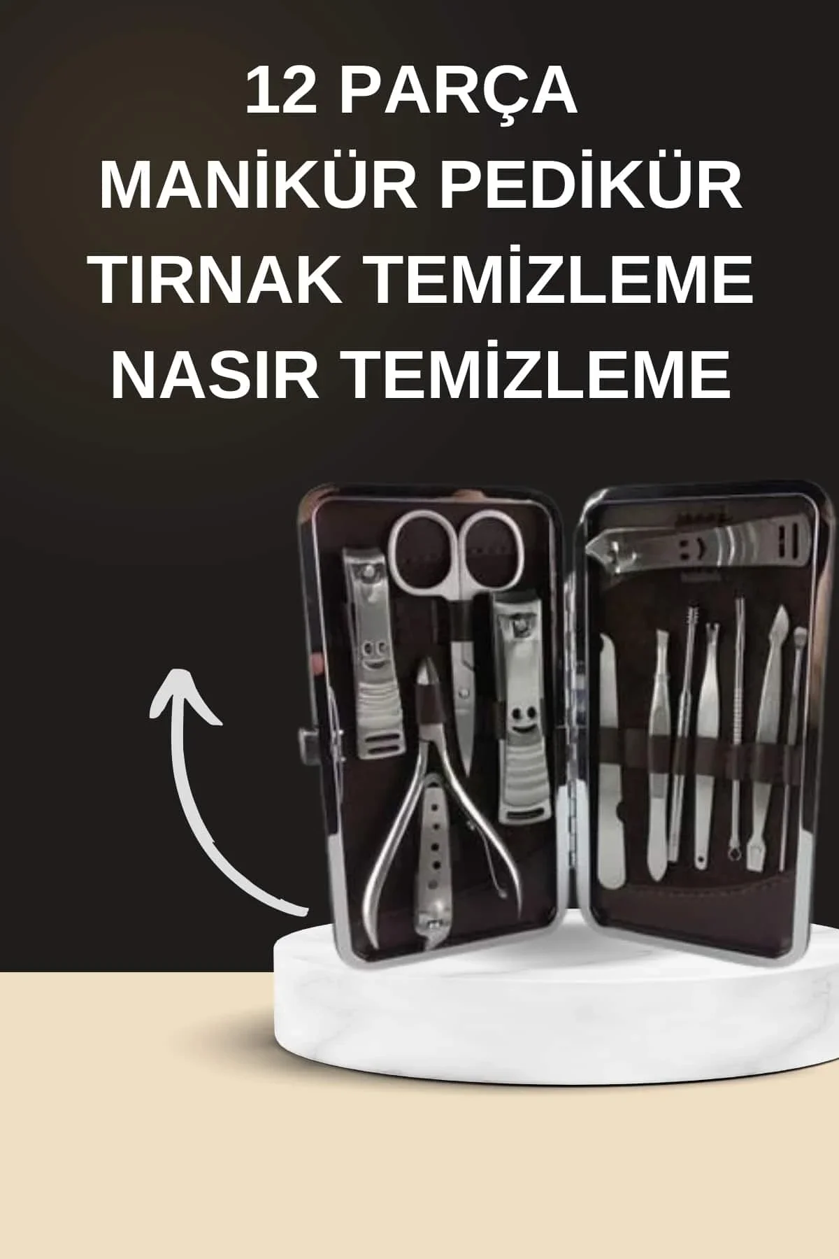 Elektrikli Manikür Pedikür Seti İkili Set 12 Parça Tırnak Bakımı Törpü Protez Çıkarma - Just Cheap Store Görsel 3