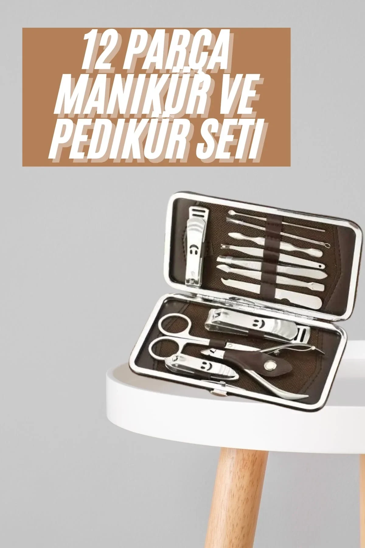 Tırnak Bakım Seti Tırnak Düzeltme Batık 12 Parça Çanta Tipi Manikür Pedikür - Just Cheap Store Görsel 2
