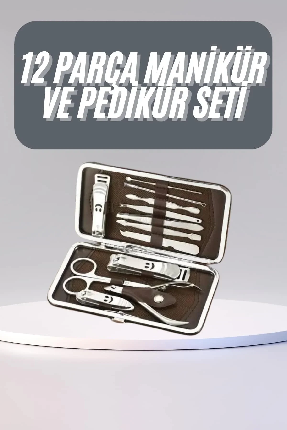 12 Parça Manikür Pedikür Seti Tırnak Bakımı Nasır Temizleme El Ayak Bakımı - Just Cheap Store Görsel 2