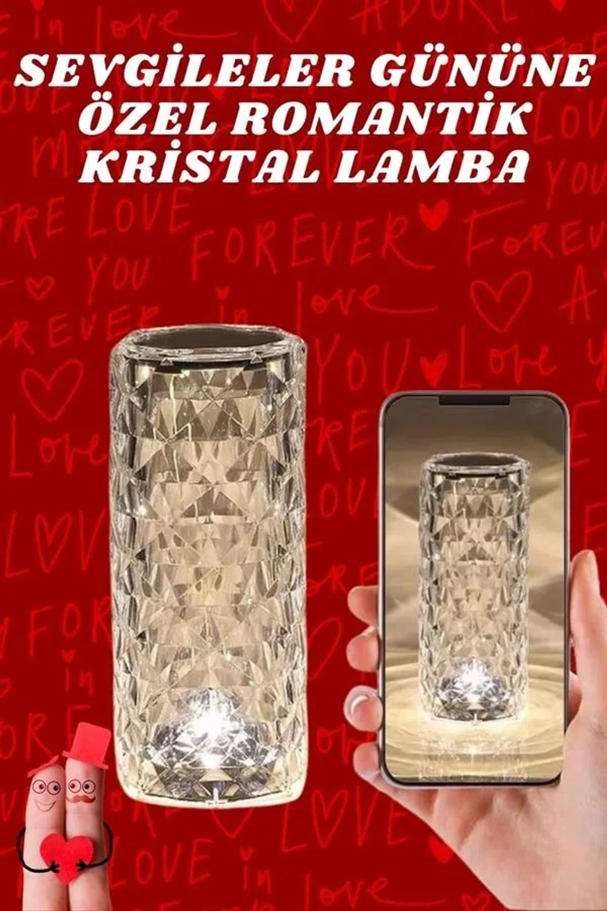 Sevgililer Günü İçin Hediye Kristal Lamba Sevgiliye Hediye Usb Şarjlı Gece Lambası - Just Cheap Store Görsel 3