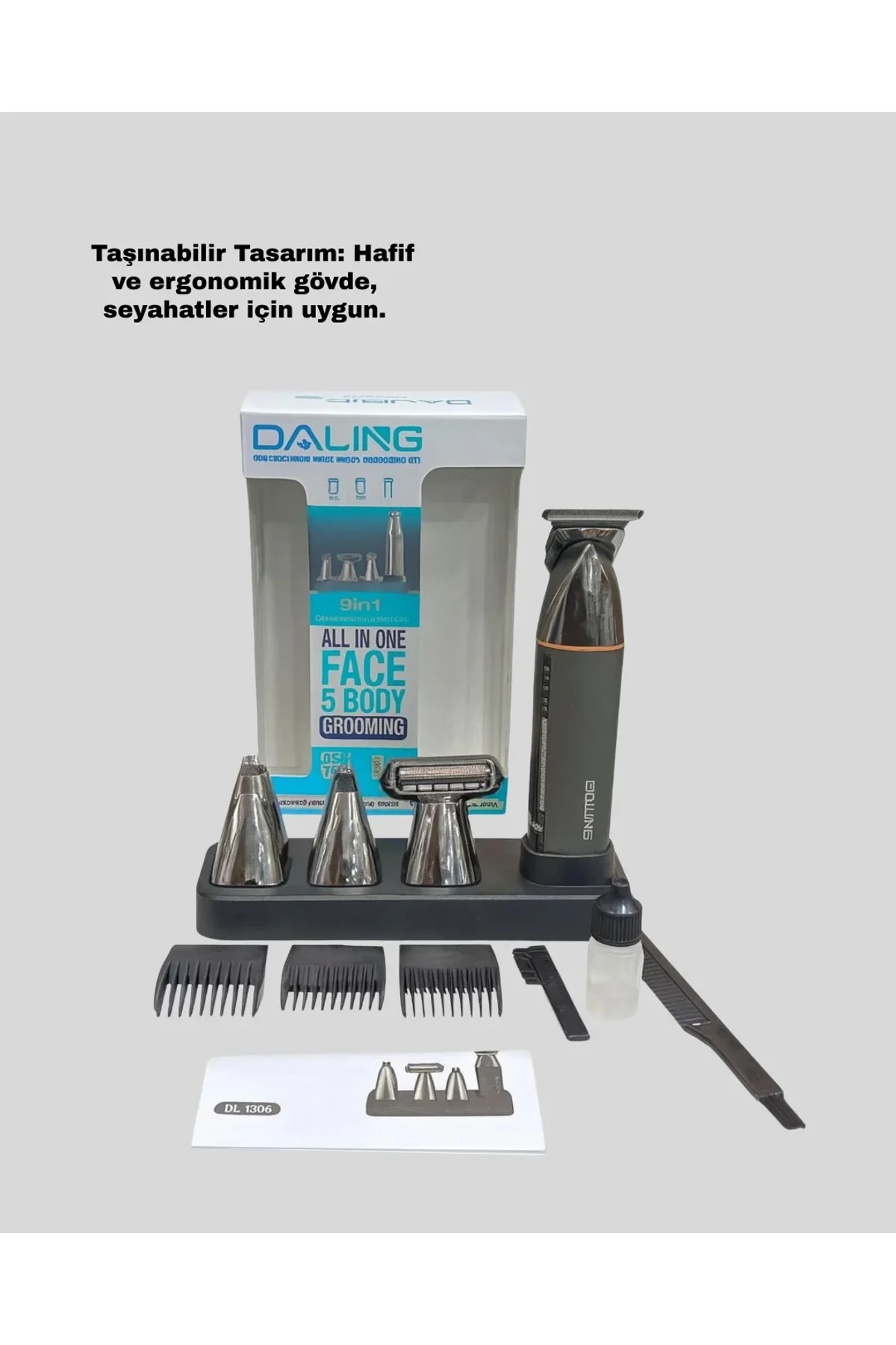 9’u 1 Arada Bakım Seti Güçlü Motorlu Saç Sakal Burun Kulak Trimmer - Just Cheap Store Görsel 3