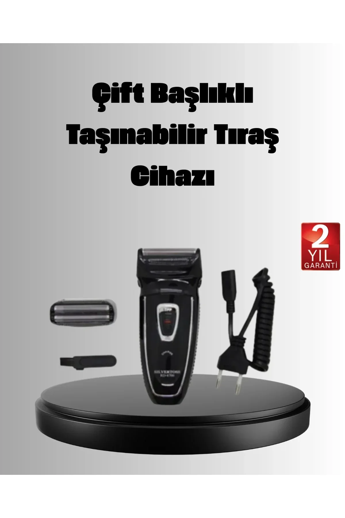 Şarjlı Kablosuz Tıraş Makinesi Çift Başlık Kuru Tıraş Ergonomik Taşınabilir - Just Cheap Store Görsel 2