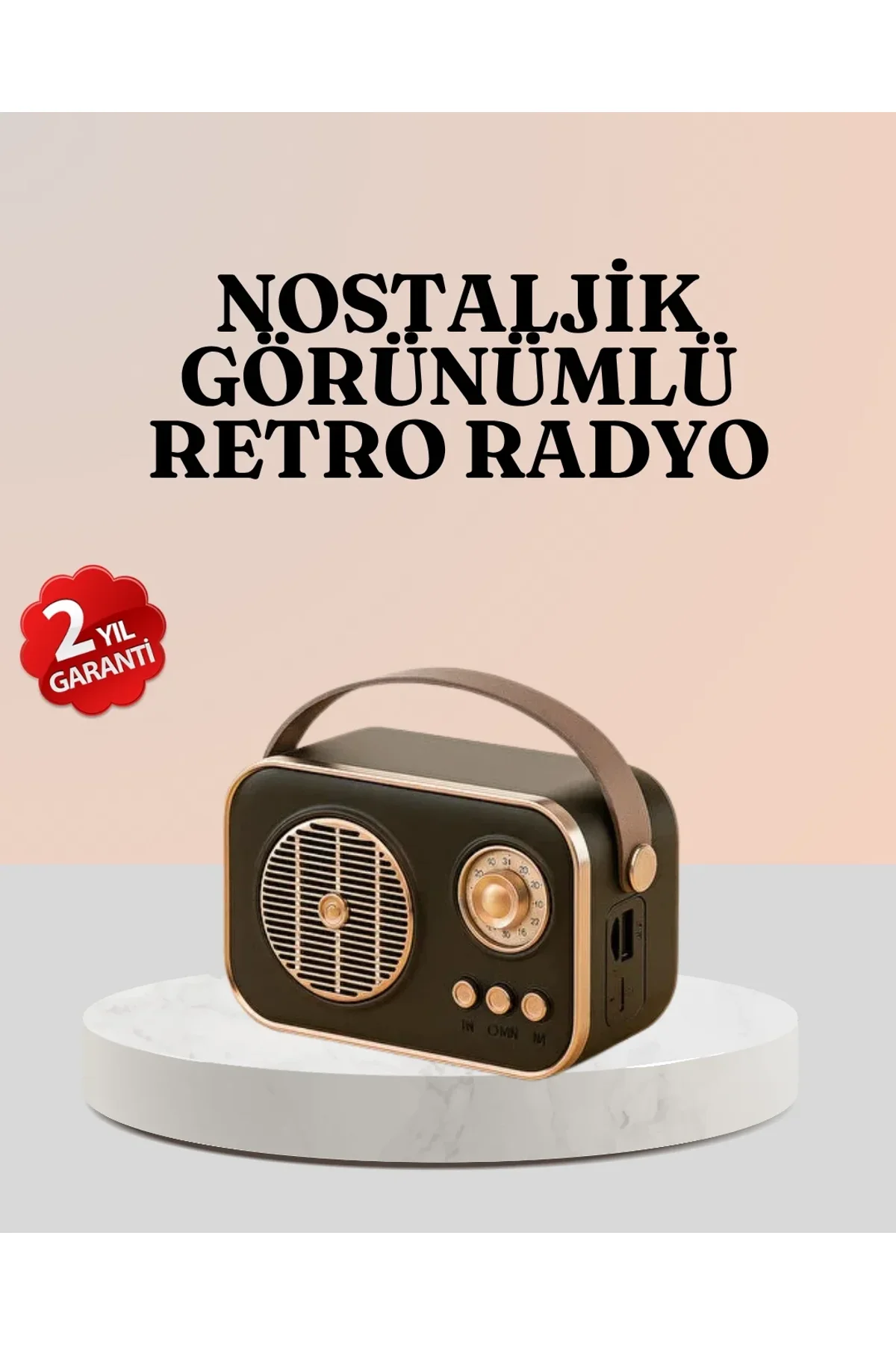 Bluetooth’lu Retro Radyo – Fm Destekli Nostaljik Hoparlör - Just Cheap Store Görsel 2
