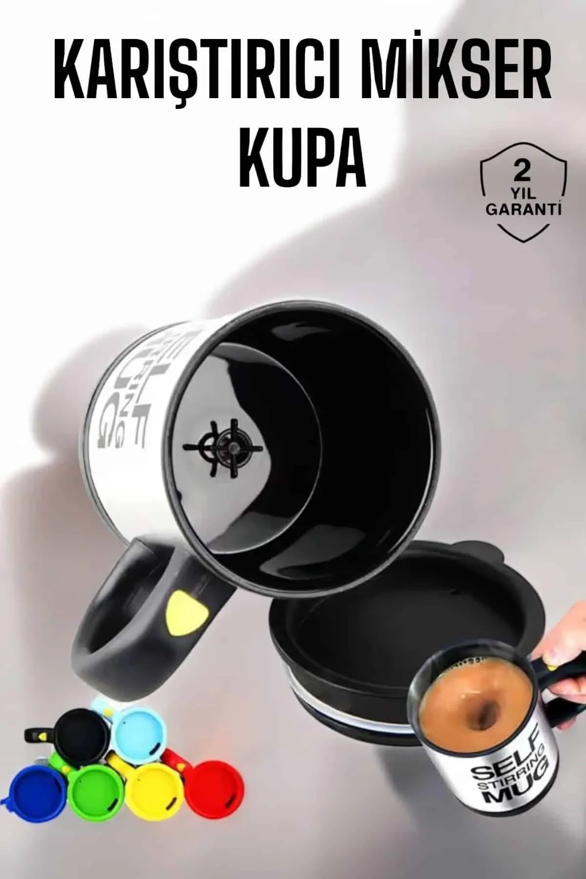 Yazılı Kupa Kendi Kendini Karıştıran Mikser Kupa Termos Bardak - Just Cheap Store Görsel 2