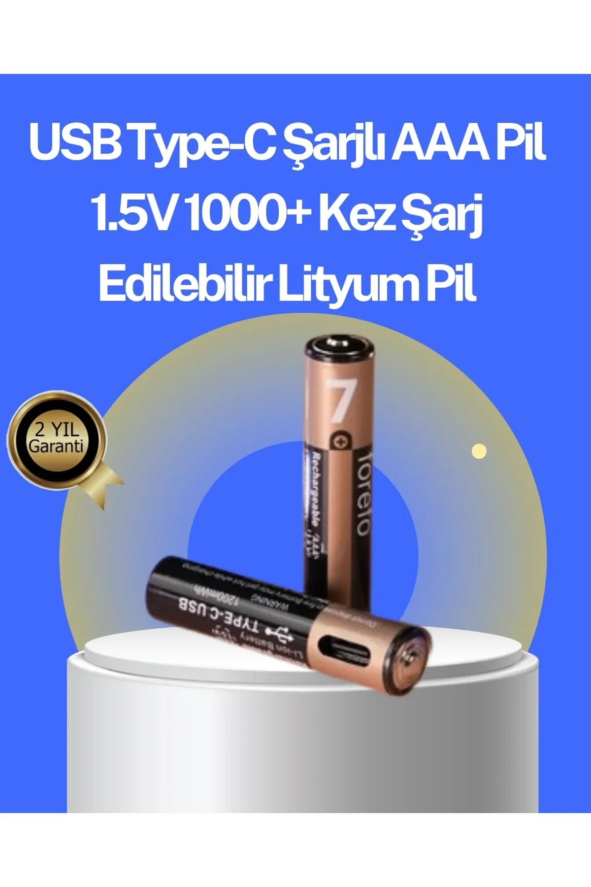Hızlı Şarj Teknolojili Usb Şarjlı Aaa Pil – 40 Dakikada Tam Şarj - Just Cheap Store Görsel 2