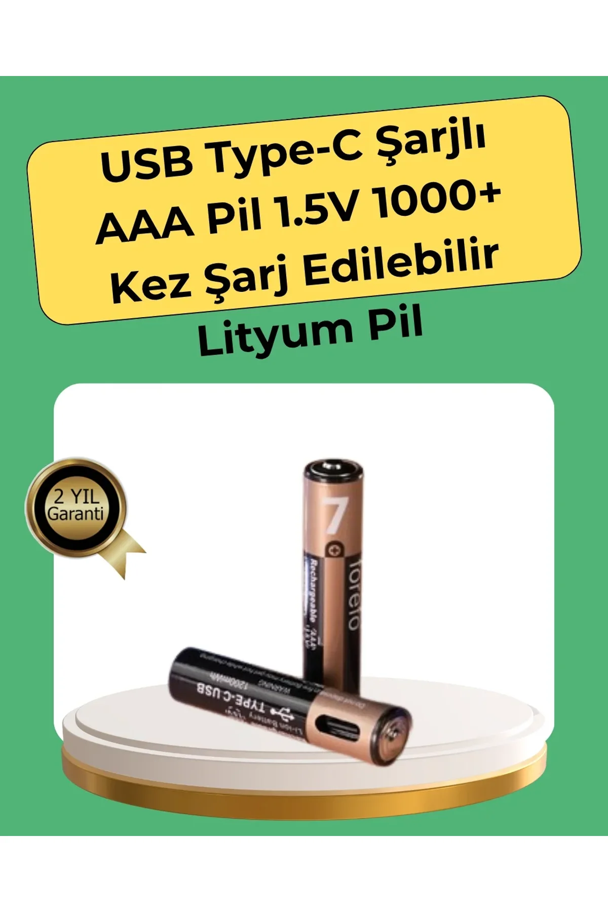 Aaa Boyutunda Usb Şarjlı Pil – Kompakt Tasarım, Geniş Uyumluluk - Just Cheap Store Görsel 2