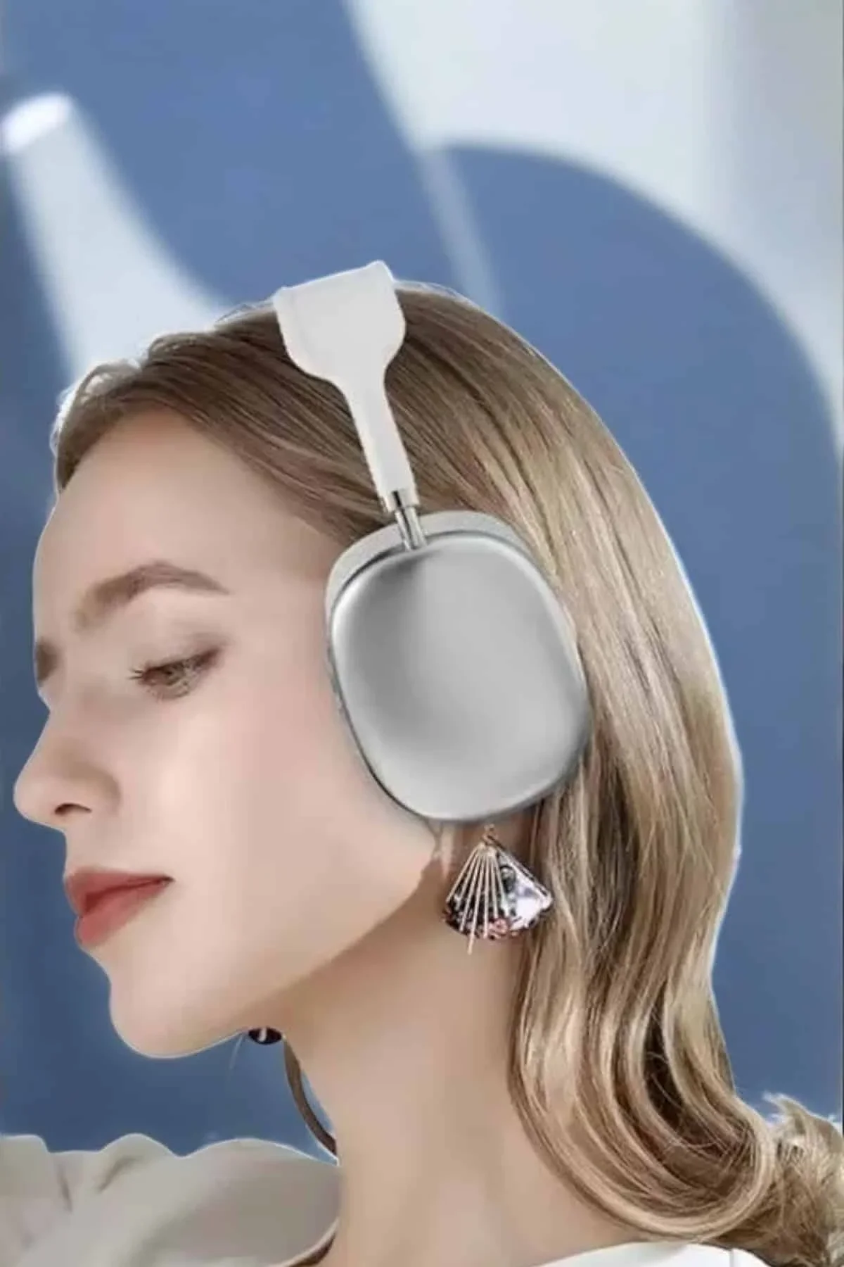 P9 Plus Kablosuz Kulak Üstü Bluetooth Kulaklık Beyaz Yüksek Ses Kaliteli - Just Cheap Store Görsel 3