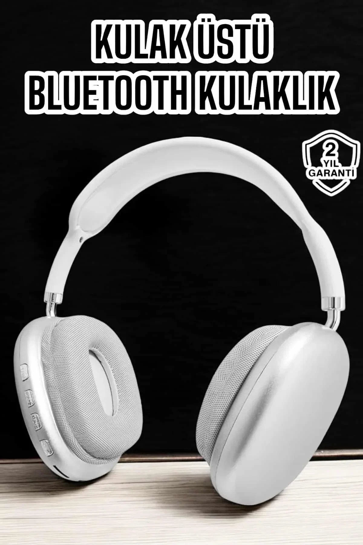 P9 Plus Kablosuz Kulak Üstü Bluetooth Kulaklık Beyaz Yüksek Ses Kaliteli - Just Cheap Store Görsel 2