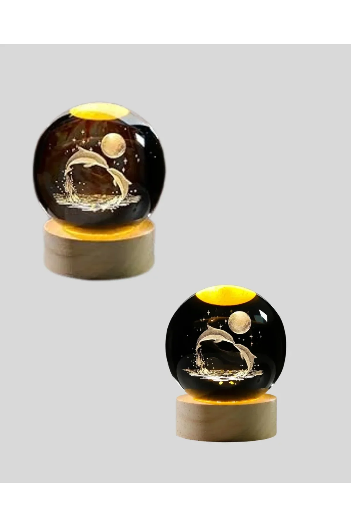 Yunus Figürlü Led Kristal Küre Ahşap Standlı Dekoratif Gece Lambası - Just Cheap Store Görsel 5