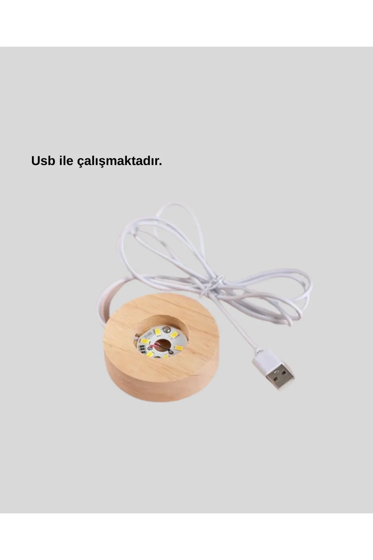Ahşap Standlı Led Kristal Küre Lazer İşlemeli Dekoratif Obje - Just Cheap Store Görsel 3