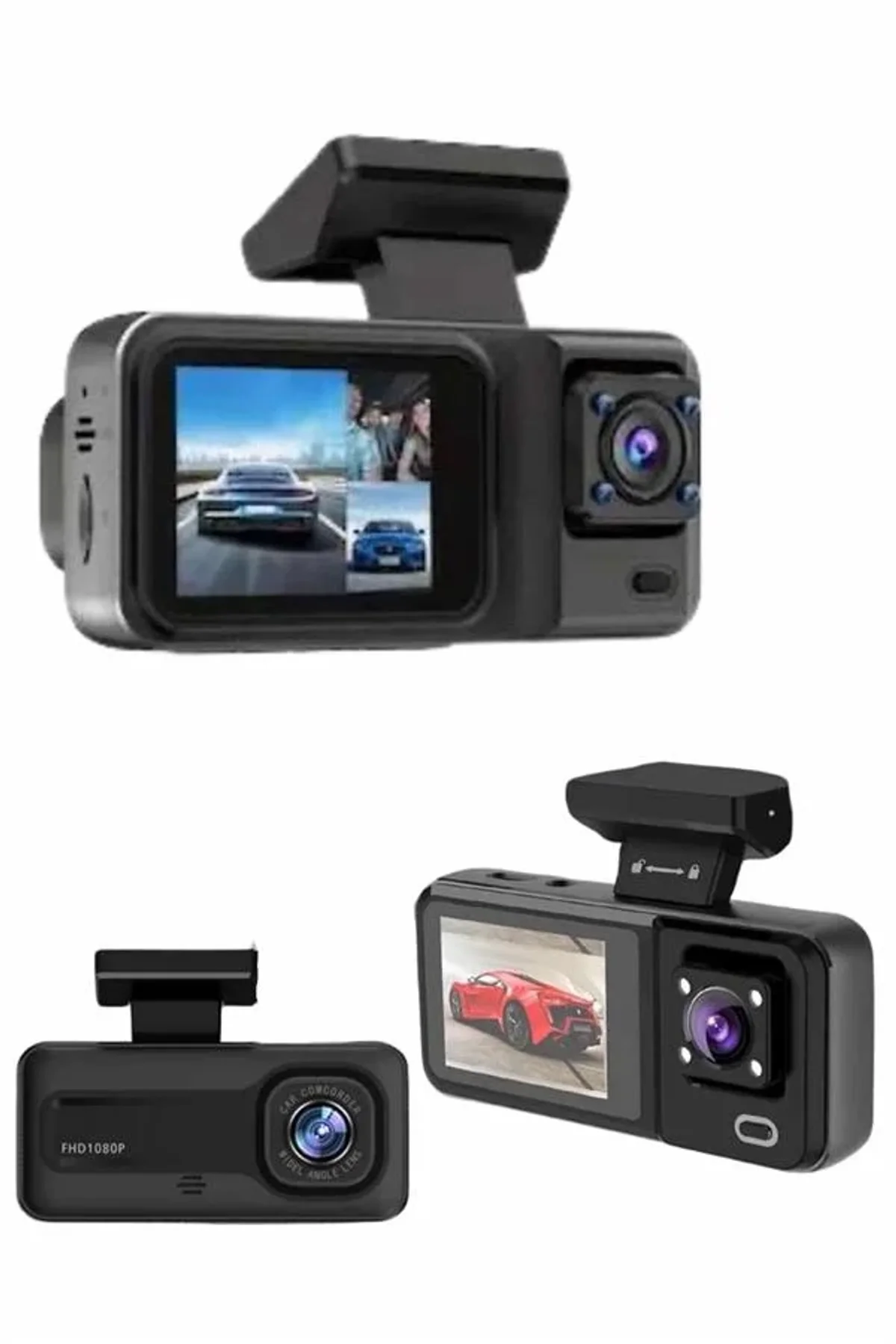 Ekranlı Sürüş Kaydedici Dvr Ön Ve Arka Kameralı Full Hd Çözünürlüklü - Just Cheap Store Görsel 4