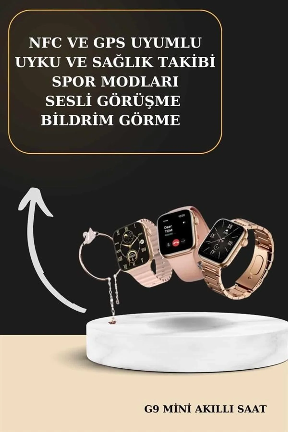 3 Kordonlu Pembe Amoled Ekran Akıllı Saat Ve Yeni Nesil Pro Kablosuz Bluetooth Kulaklık Anc/enc