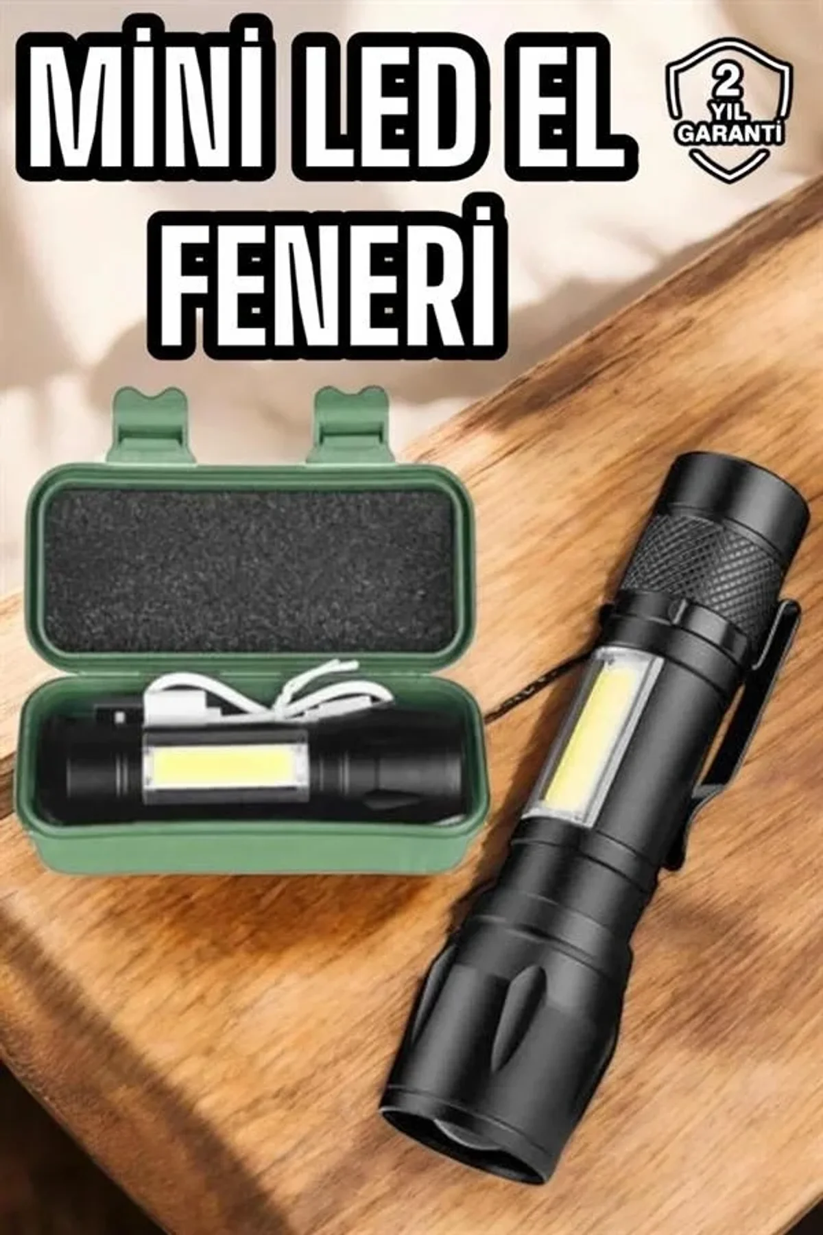 Şarjlı Metal Zoomlu El Feneri Işıldak Led Işık Taşınabilir El Lambası - Just Cheap Store Görsel 3