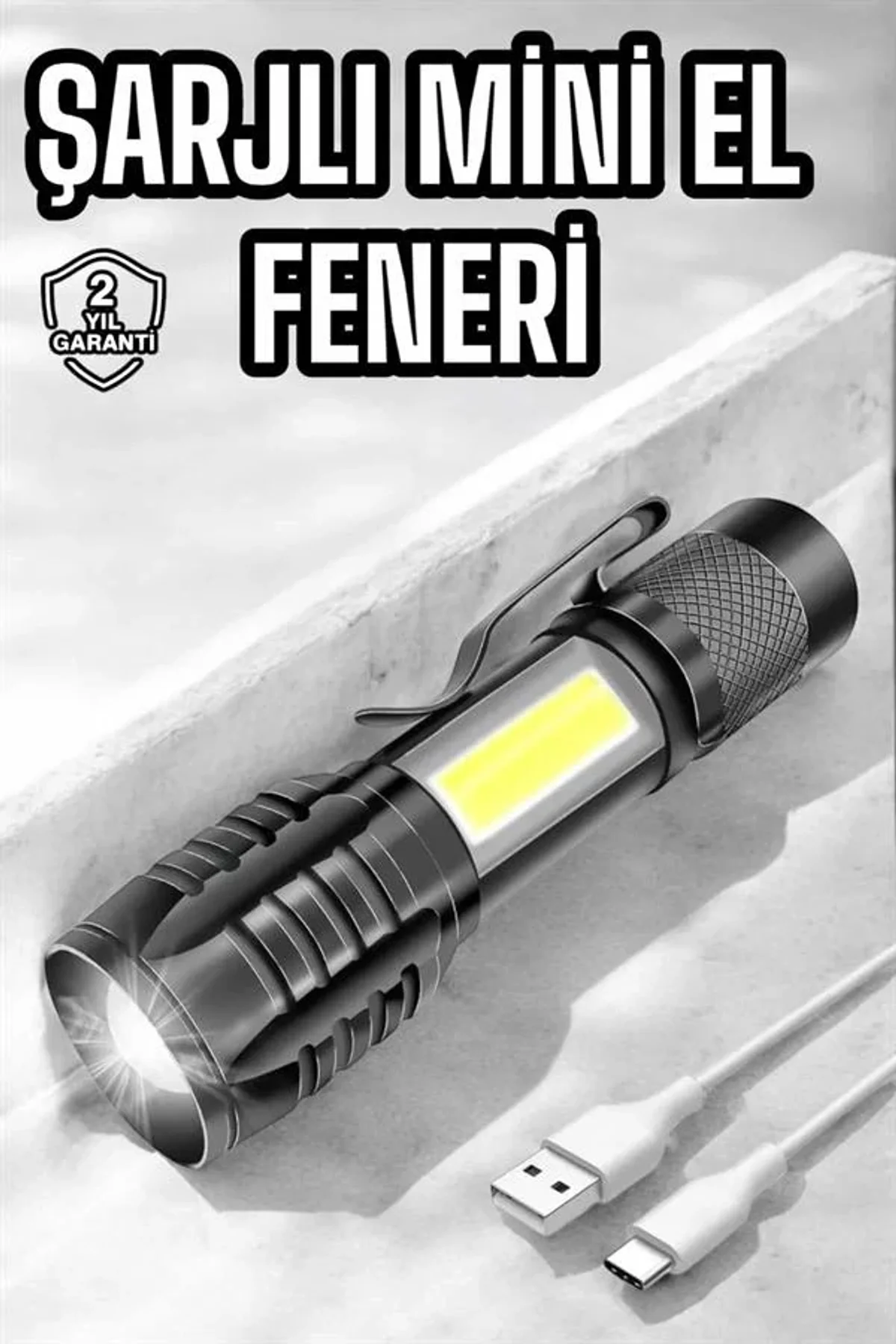 El Feneri Led Usb Şarjlı Zoom Mini Led Işık Acil Durum Feneri - Just Cheap Store Görsel 3