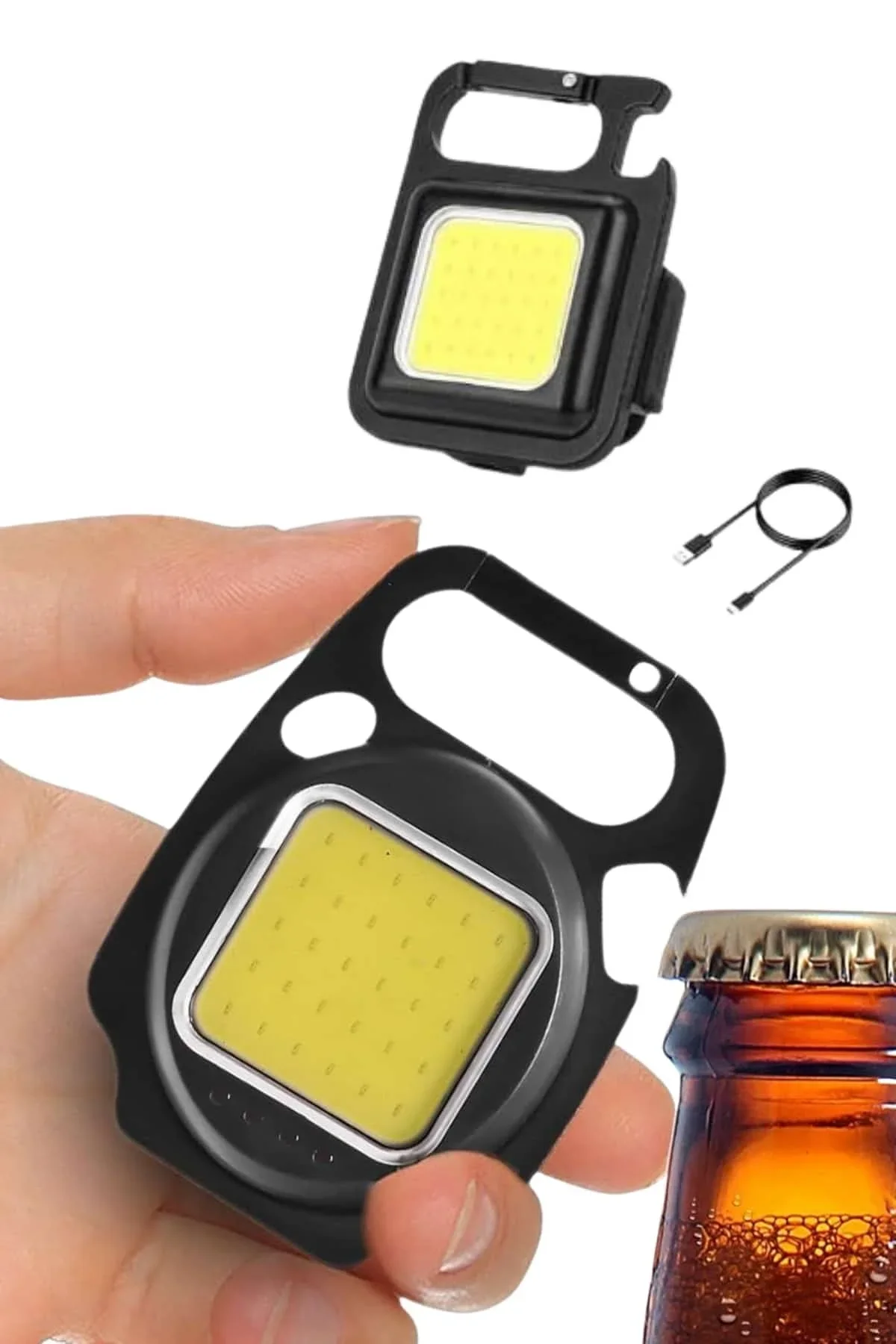 Kamp Çadır Lambası Şarjlı El Feneri Işıldak Anahtarlık Mini Mıknatıslı - Just Cheap Store Görsel 3