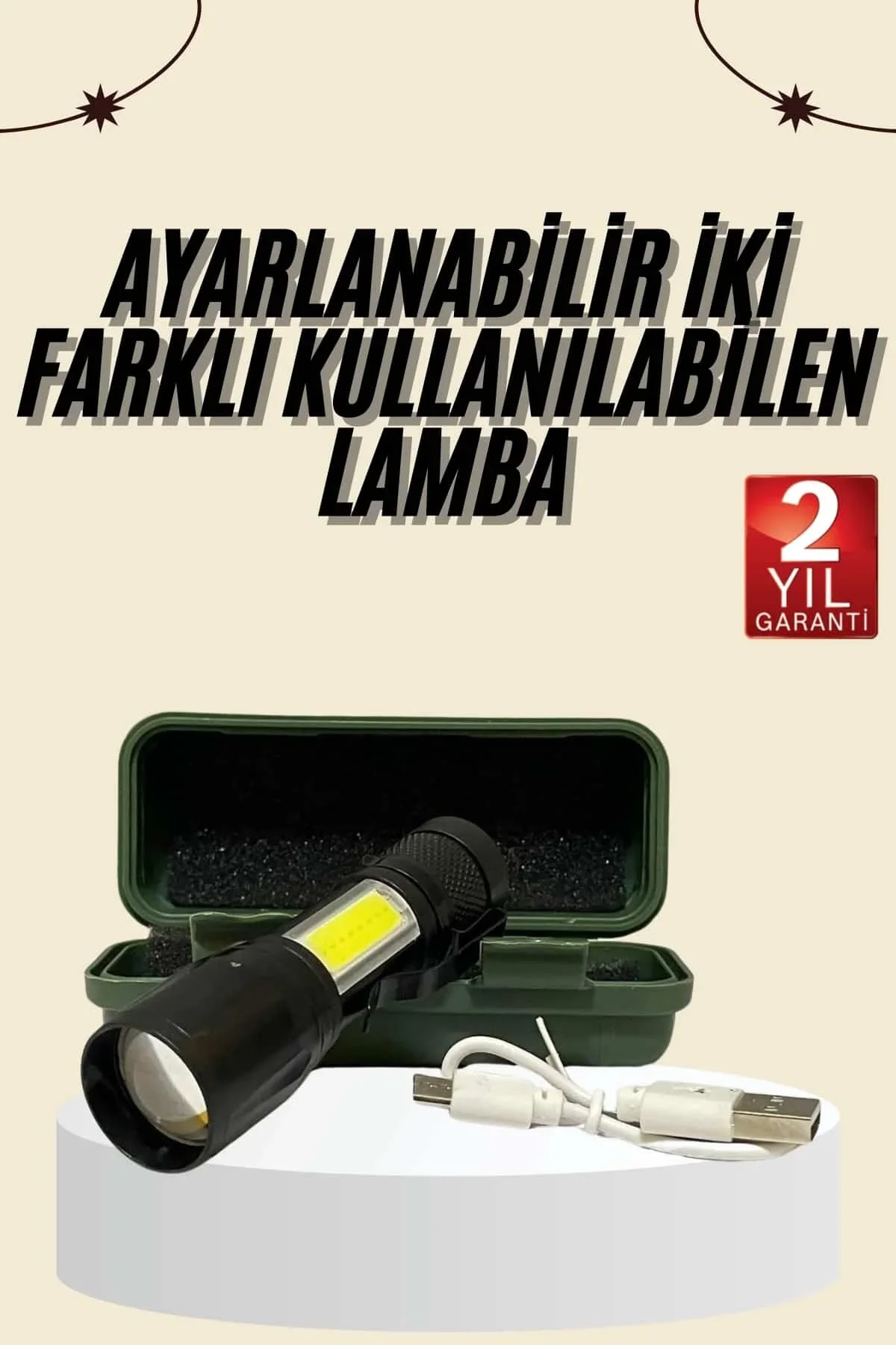 Uzun Menzilli Şarjlı El Feneri Uzun Ömürlü Led Işık Lamba - Just Cheap Store Görsel 2