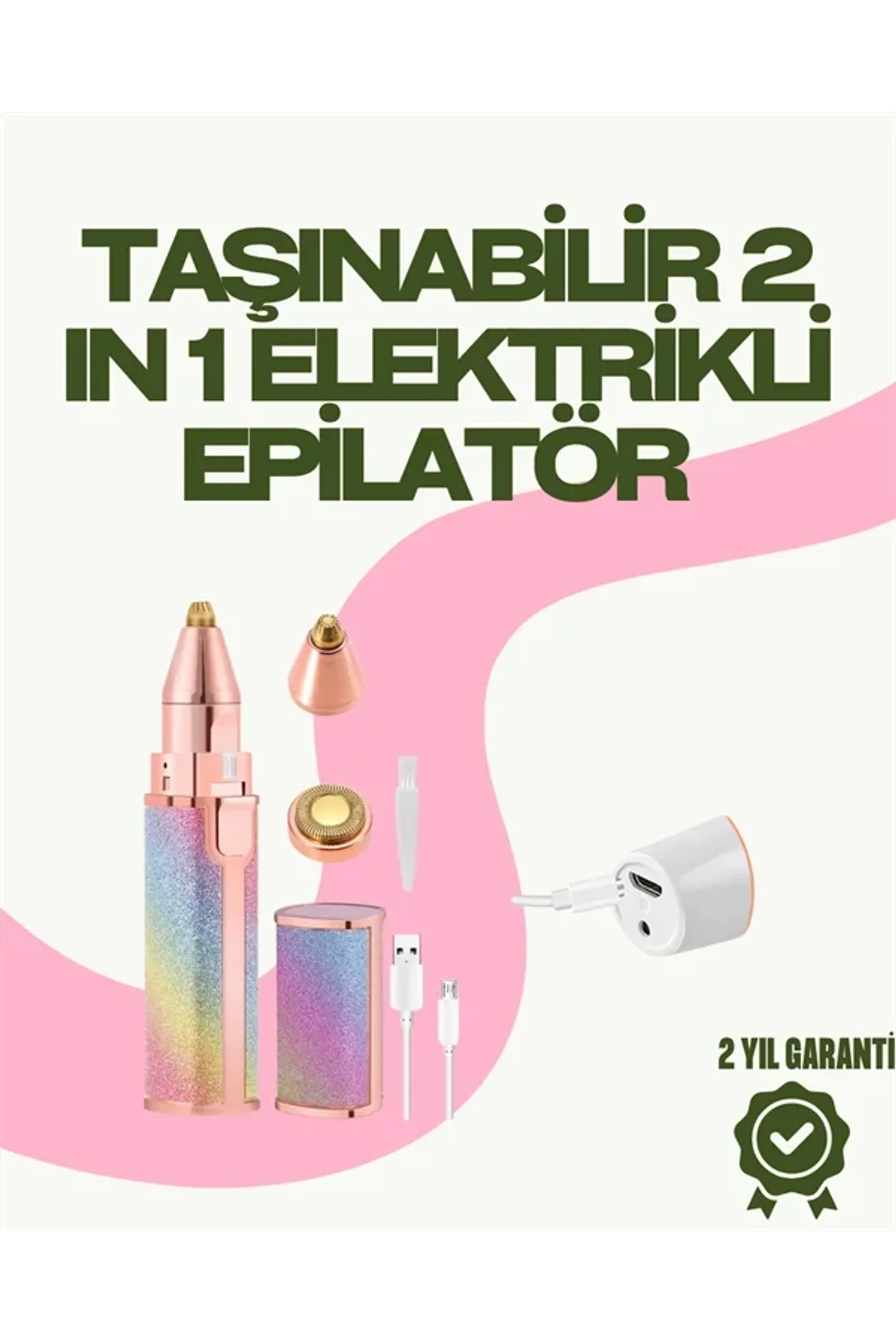 8000 Rpm Taşınabilir Epilatör – Kaş Düzeltici Ve Dudak Epilatörlü Pille Çalışan - Just Cheap Store Görsel 2