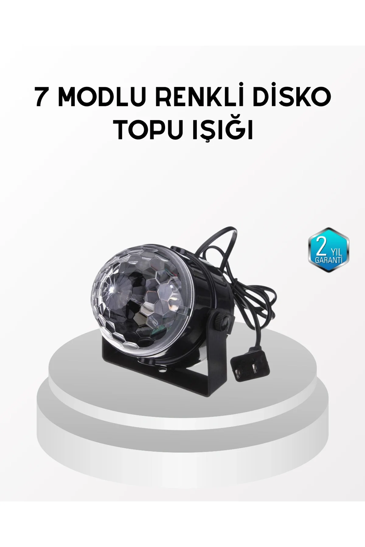 7 Renk Modlu Müzik Sensörlü Disko Topu – Led Işıklı Parti Aydınlatması