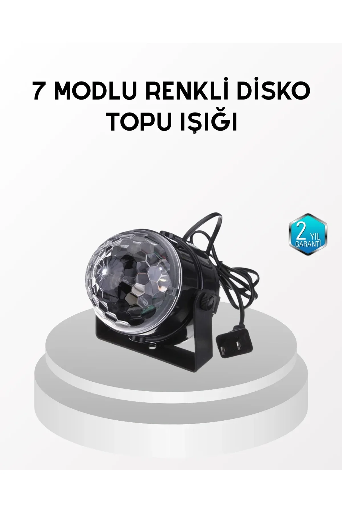 7 Renk Modlu Müzik Sensörlü Disko Topu – Led Işıklı Parti Aydınlatması - Just Cheap Store Görsel 2