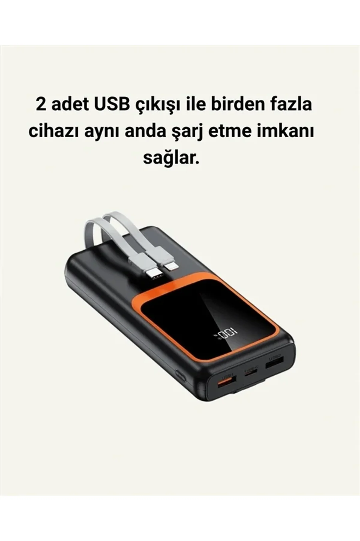 Taşınabilir Şarj Cihazı 20000 Mah | 22.5w Hızlı Şarj + Dijital Ekran + Kablo Dahil - Just Cheap Store Görsel 5