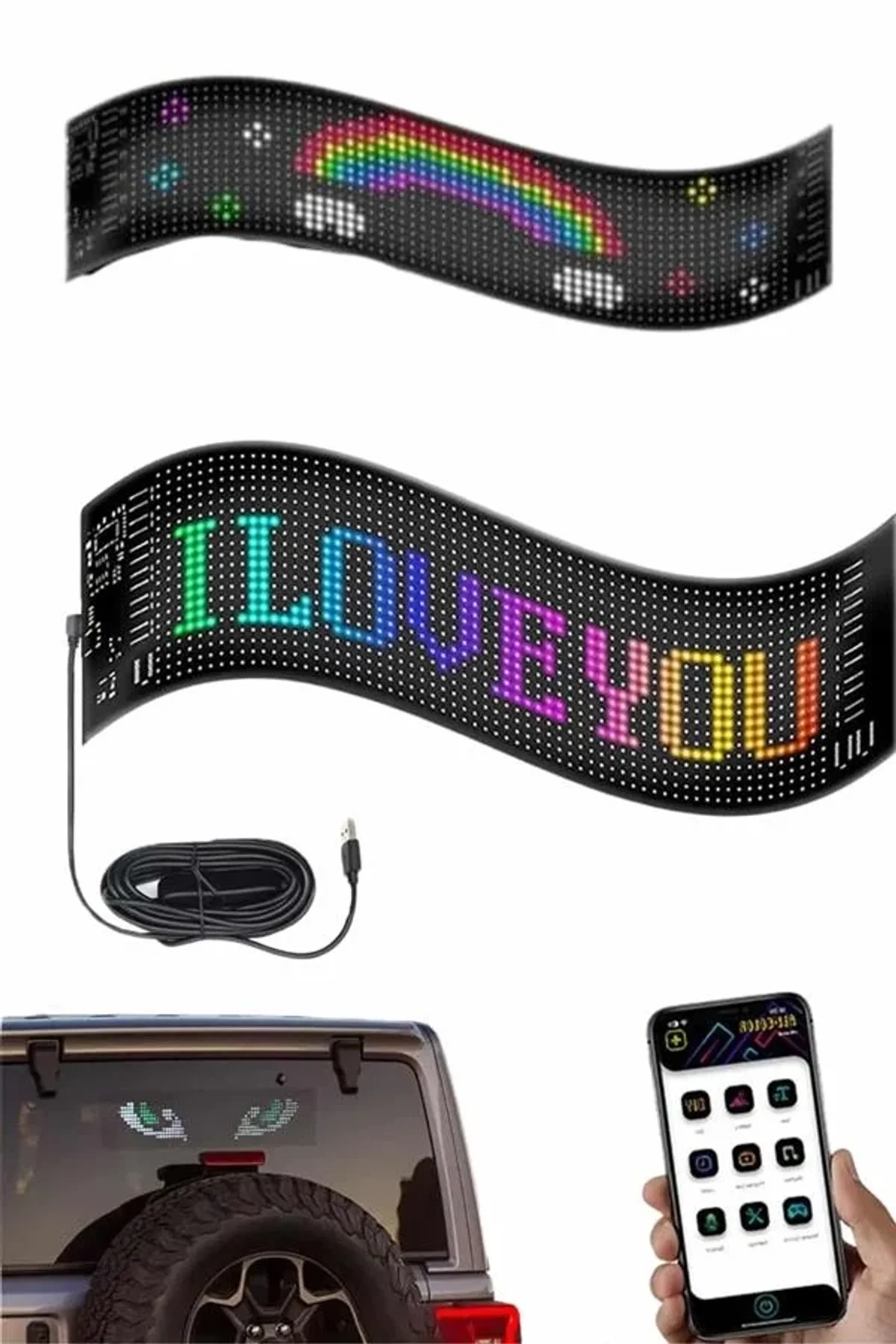 Digital Araba Yazısı Ekran Matrix En Büyük Boy Matrix Led Panel 19*96 Pıxel - Just Cheap Store Görsel 2