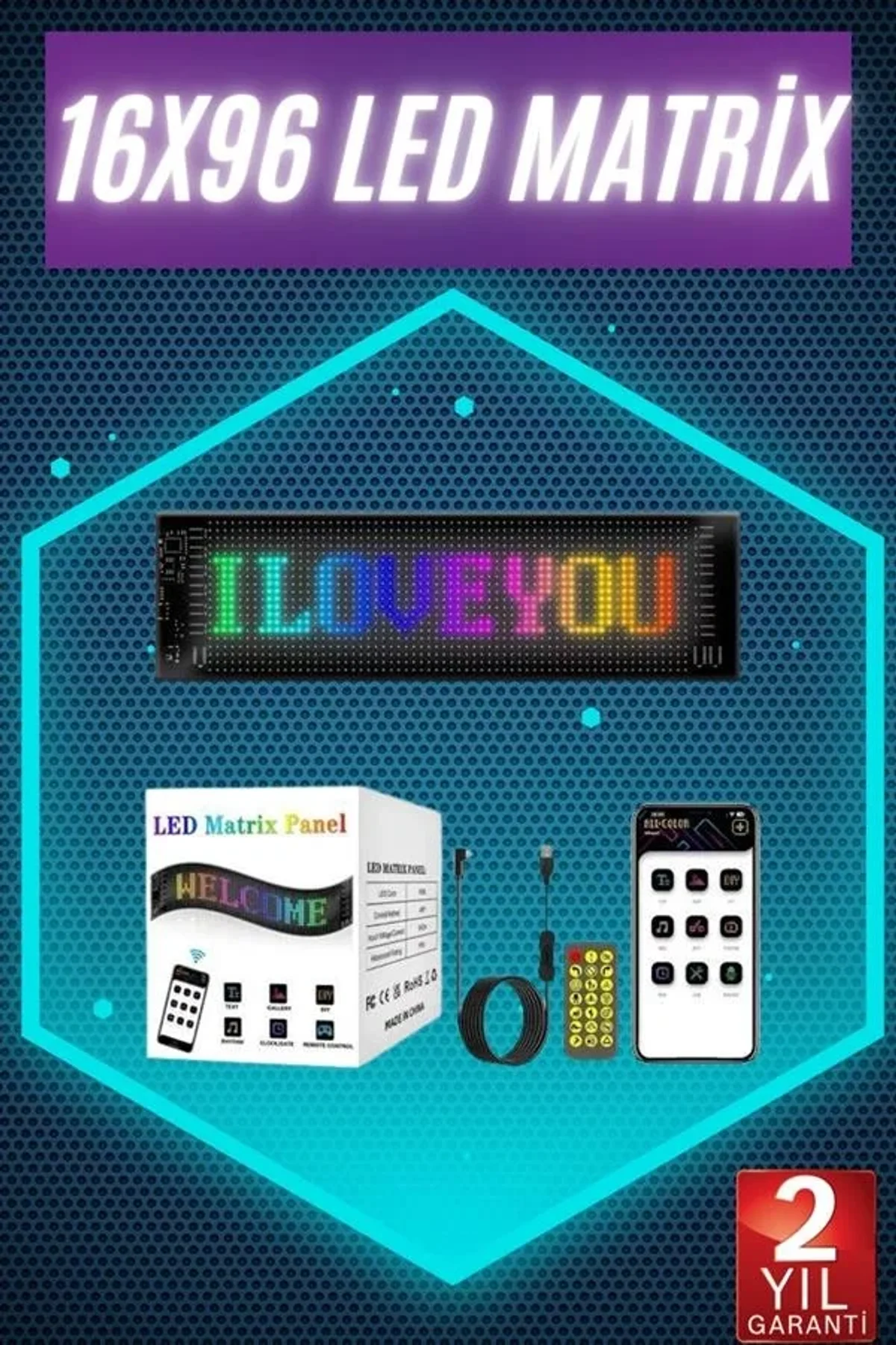 Digital Araba Yazısı Ekran Matrix En Büyük Boy Matrix Led Panel 19*96 Pıxel - Just Cheap Store Görsel 3