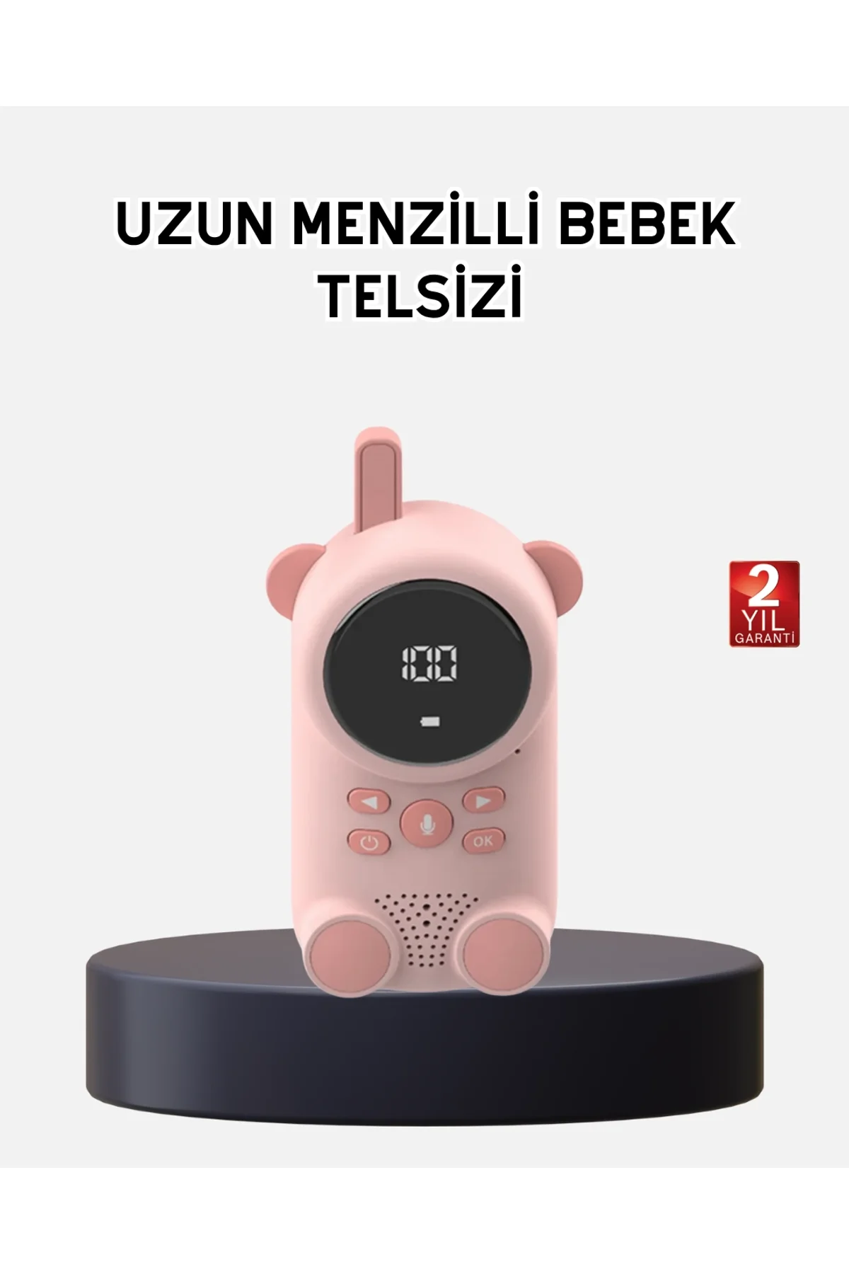 Bebek Telsizi Lcd Ekran Vox İki Yönlü İletişim Usb Şarj Hafif