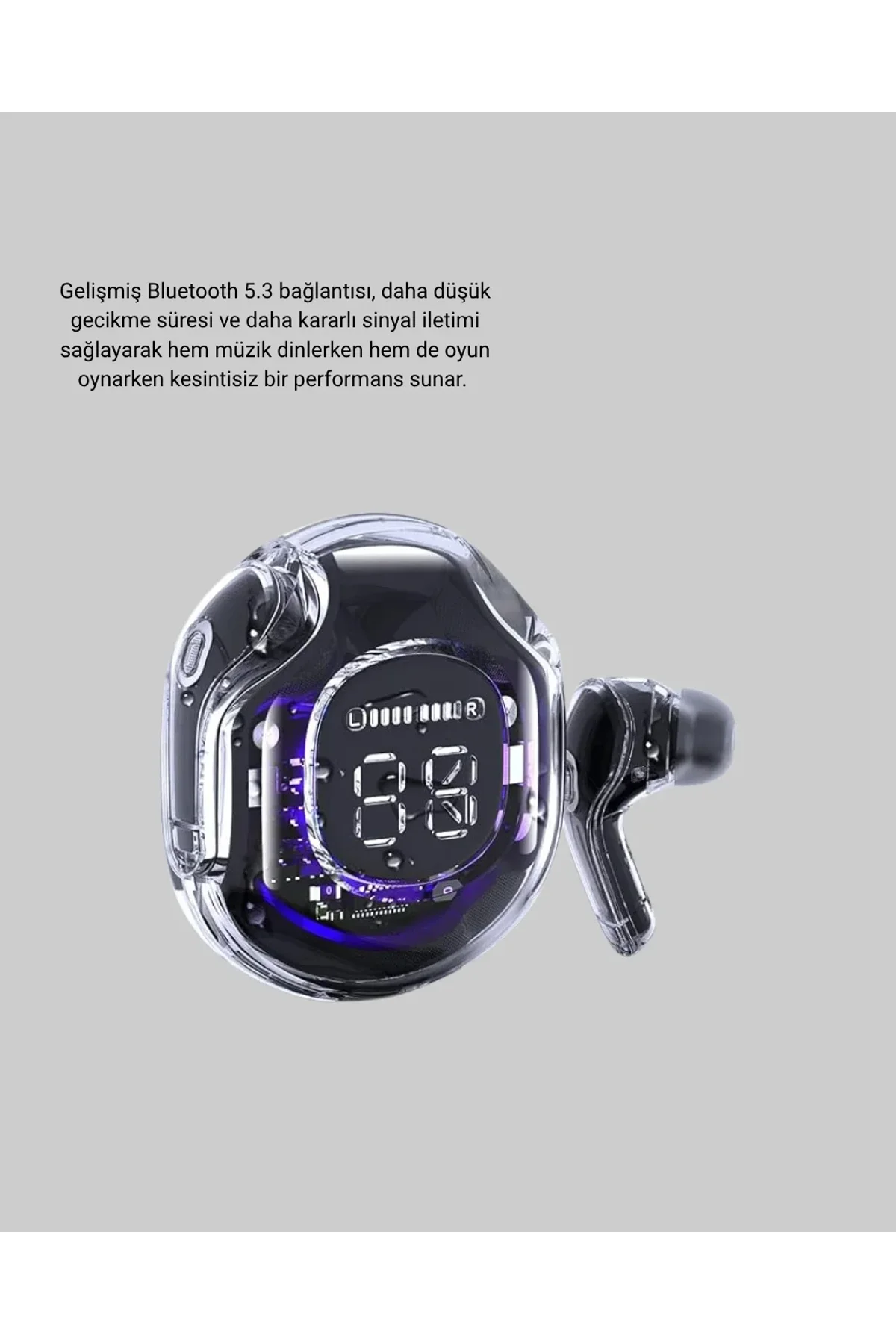 Enc Mikrofonlu Kablosuz Kulaklık Dokunmatik Kontrol Ve Led Ekran Şarj Kutulu - Just Cheap Store Görsel 5