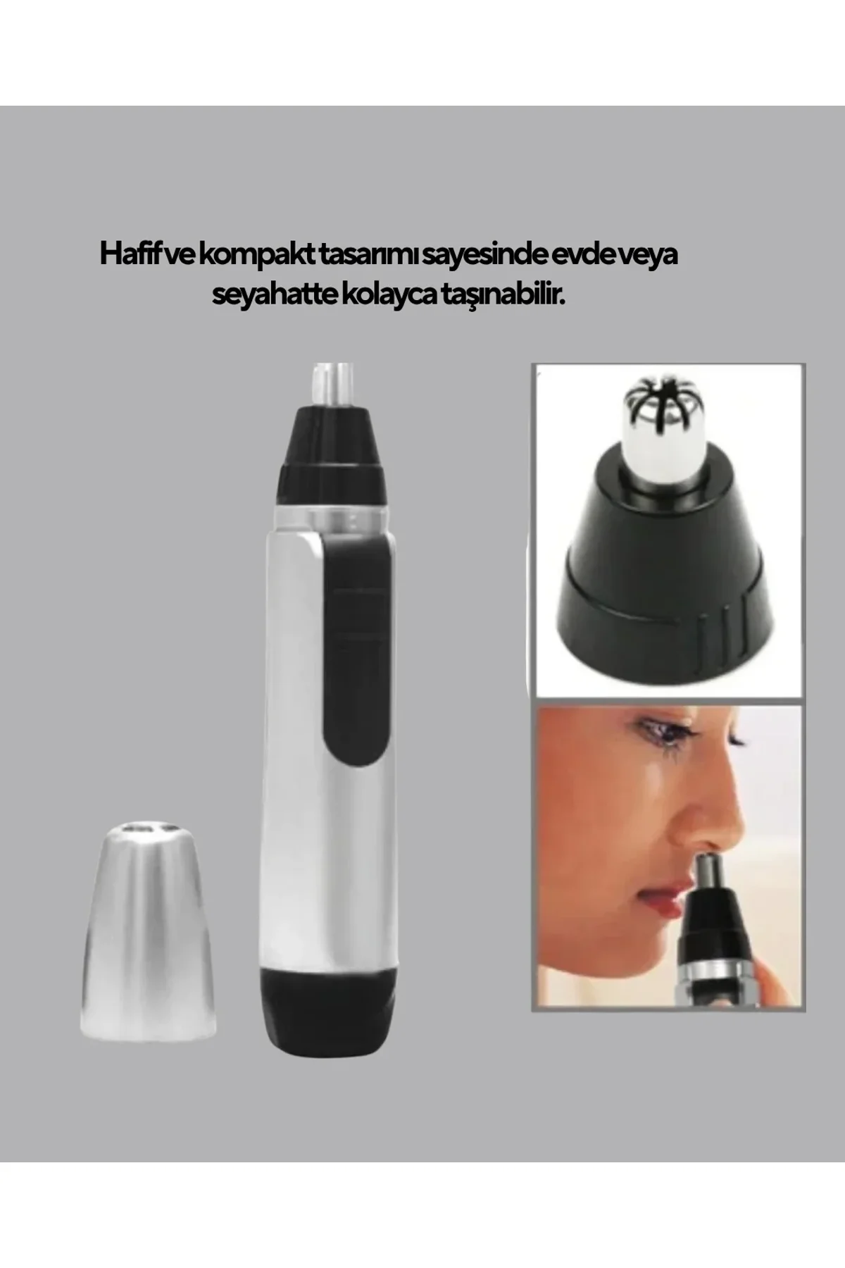 Burun Kulak Ve Kaş Tıraş Makinesi 3d Keskin Bıçaklı Pil İle Çalışan - Just Cheap Store Görsel 3