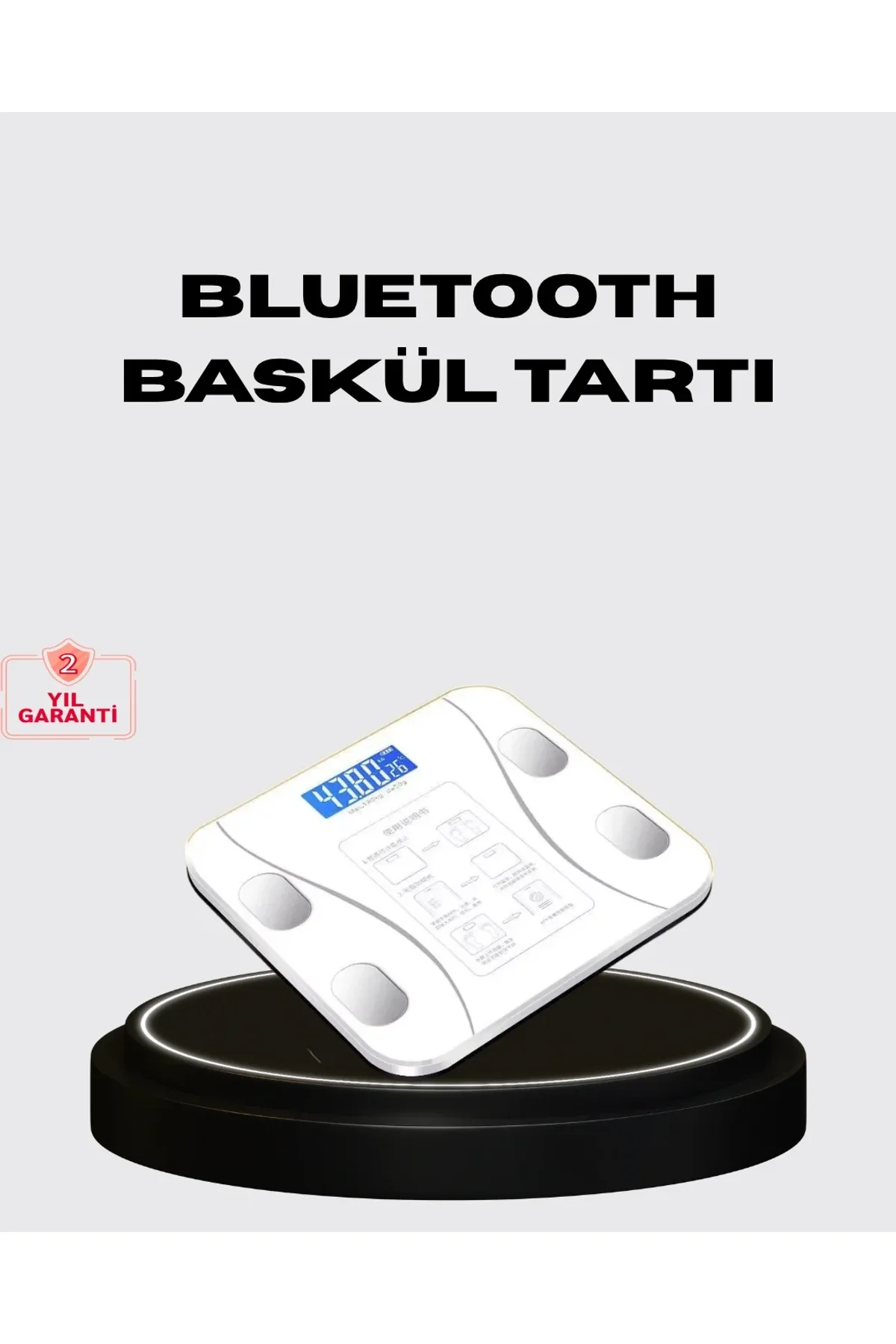 Akıllı Dijital Baskül – Bluetooth Bağlantılı, 8 Ölçüm Verili, Akıllı Vücut Analiz Tartısı - Just Cheap Store Görsel 2