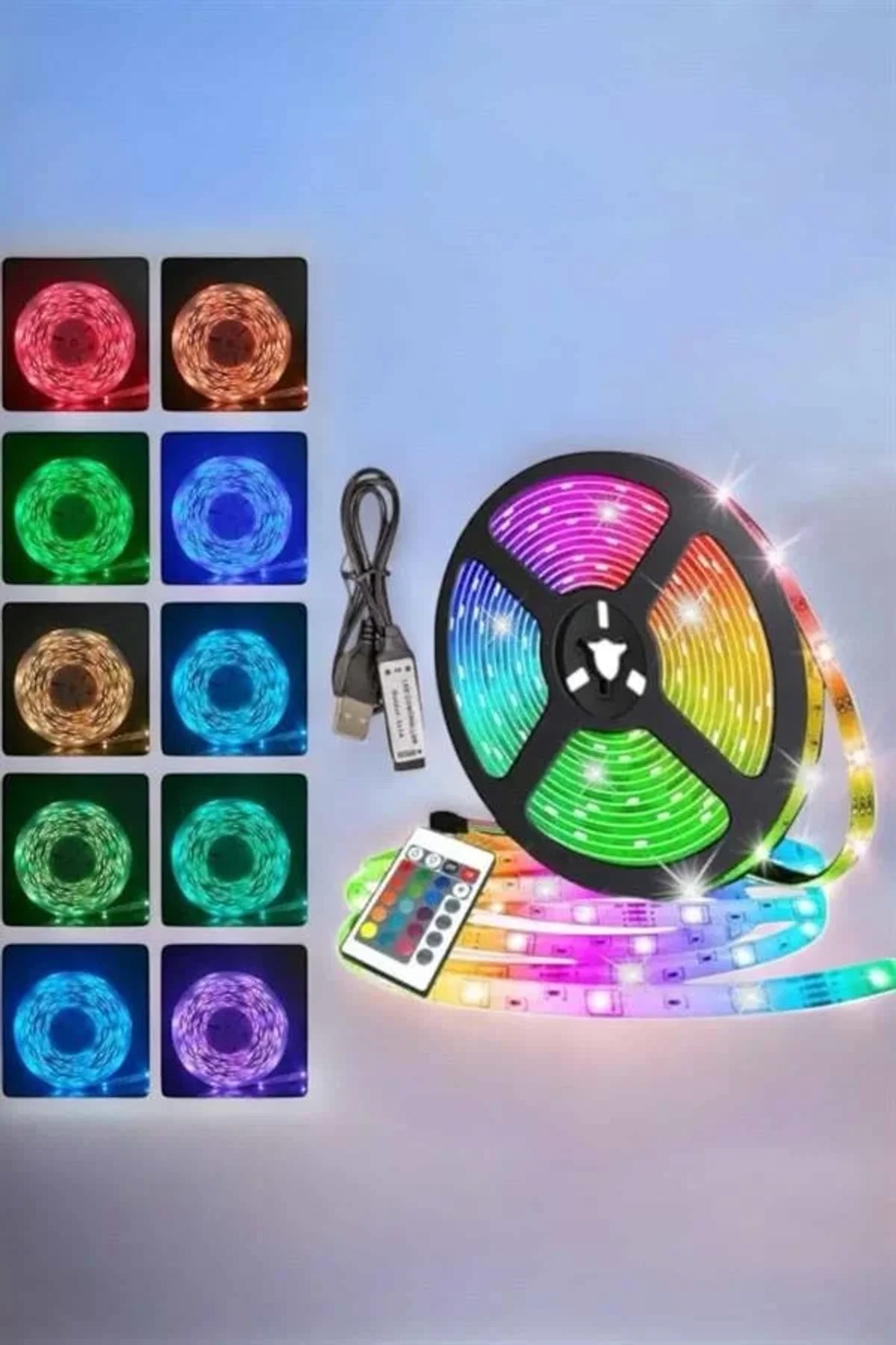 Yeni Nesil Rgb Işıklı 10metre Şerit Led Kumandalı Şarj Edilebilir - Just Cheap Store Görsel 3