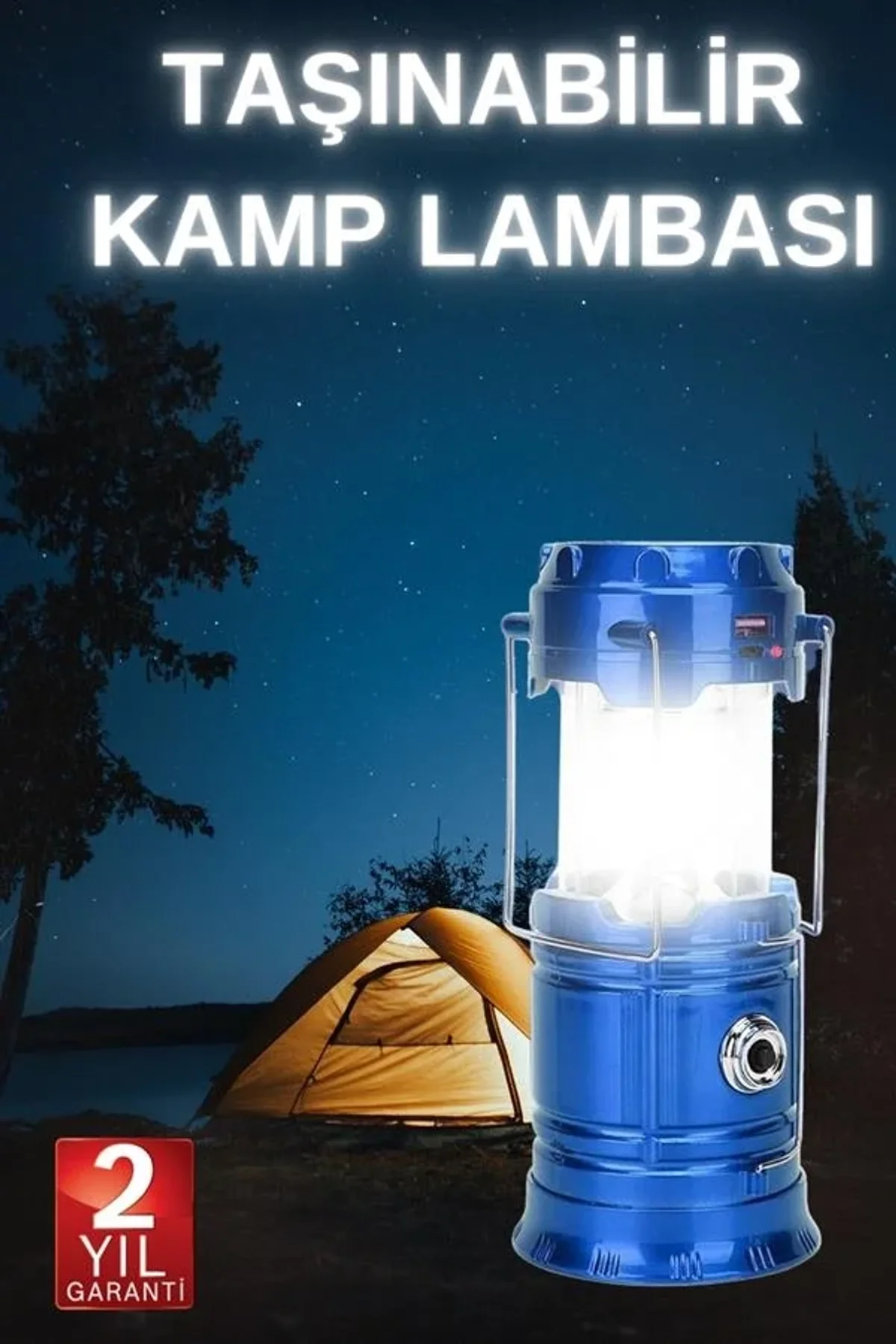Büyük Boy Güneş Enerjili Kamp Feneri Işıldak Lamba Usb Şarjlı - Just Cheap Store Görsel 3