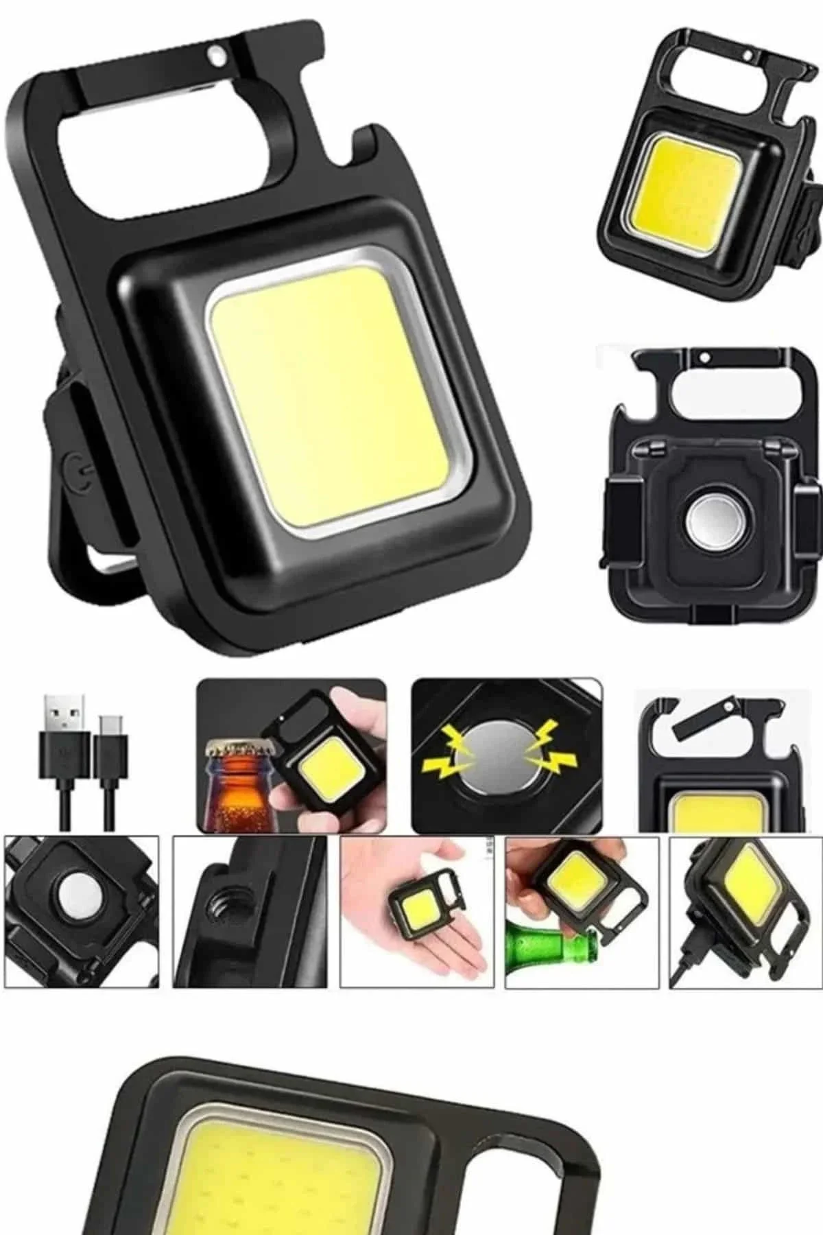 Işıldak Usb Şarjlı Cep El Feneri Taşınabilir Mini Led Işık Çok Fonksiyonlu - Just Cheap Store Görsel 3