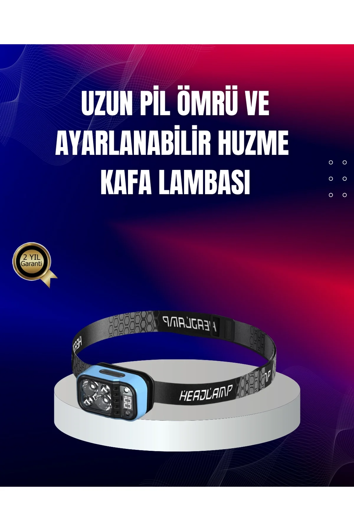 Süper Parlak Led Kafa Feneri 3 Renk 53 Mod Type C Şarjlı