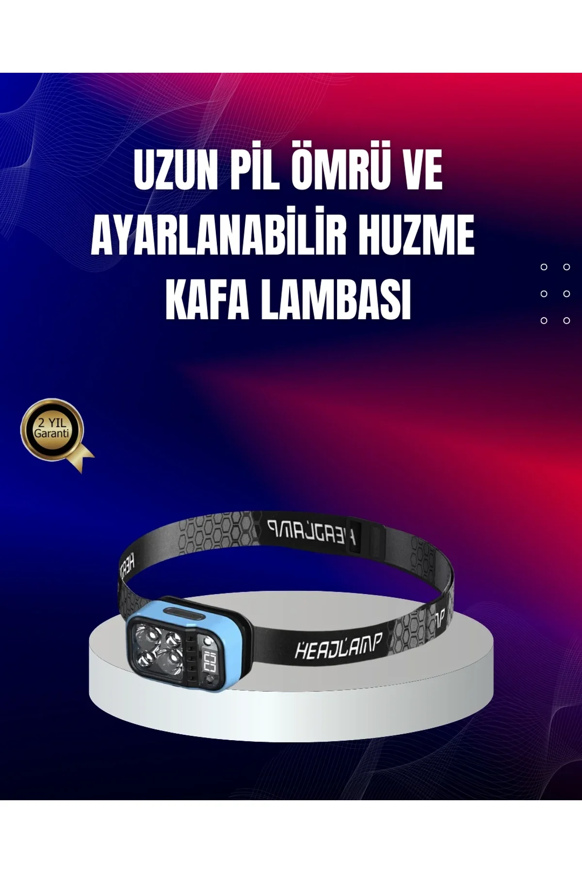 Süper Parlak Led Kafa Feneri 3 Renk 53 Mod Type C Şarjlı - Just Cheap Store Görsel 2
