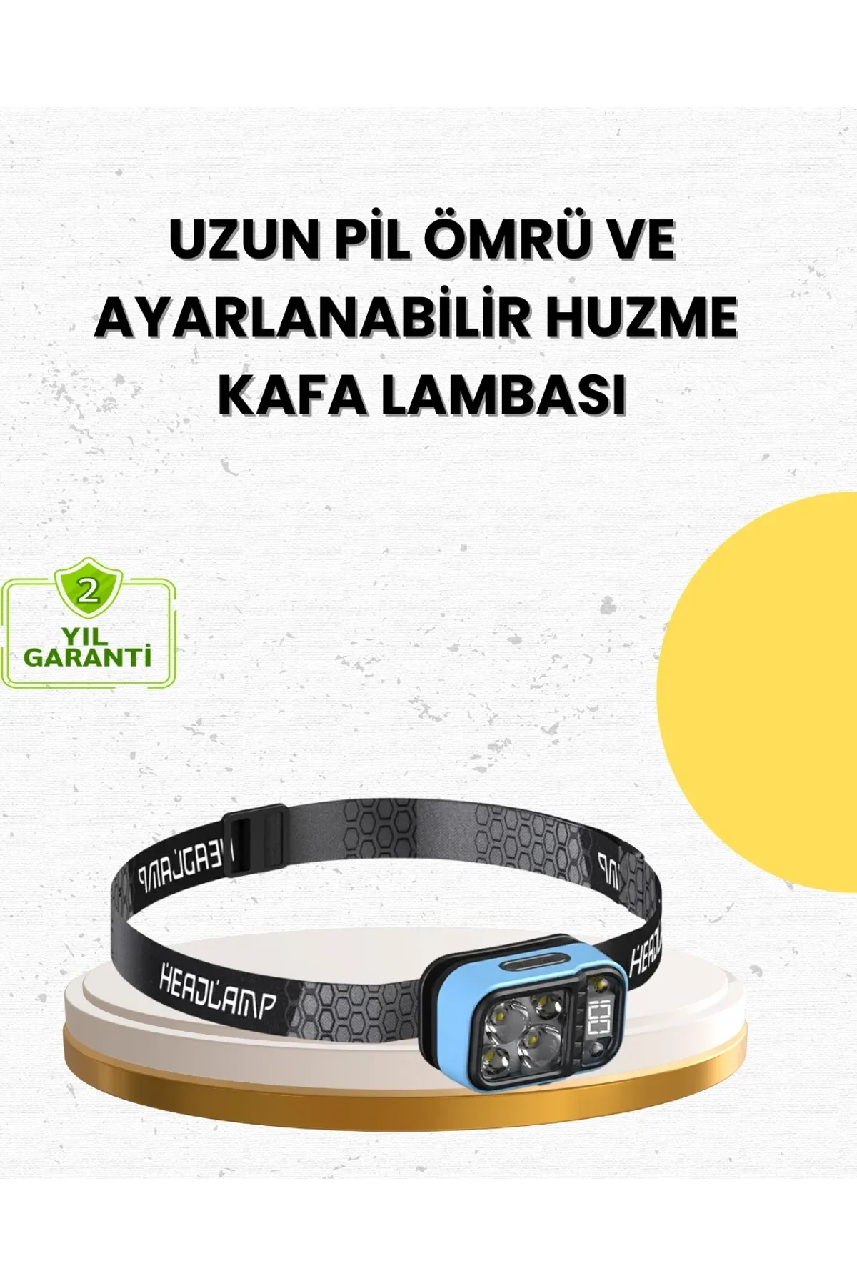 Üç Renkli Led Kafa Feneri 53 Mod Güç Göstergeli Type C Şarjlı - Just Cheap Store Görsel 2
