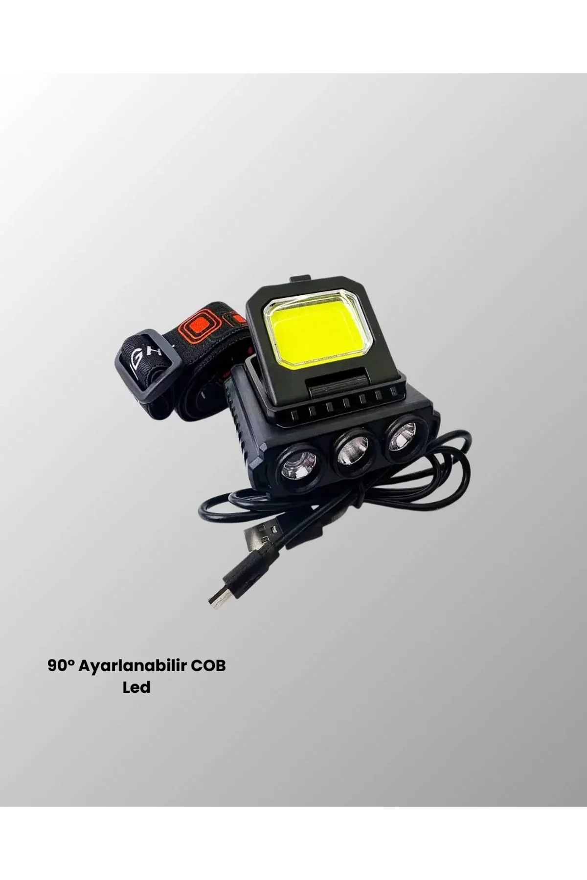 Cob + Xpe Led Kafa Feneri 800 Lumen Usb Type C Şarjlı Çok Modlu - Just Cheap Store Görsel 3