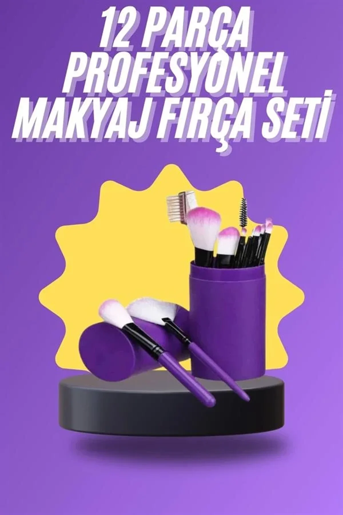 12 Parça Makyaj Fırça Seti Profesyonel Fondöten Allık Far Kontür Fırçası - Just Cheap Store Görsel 3