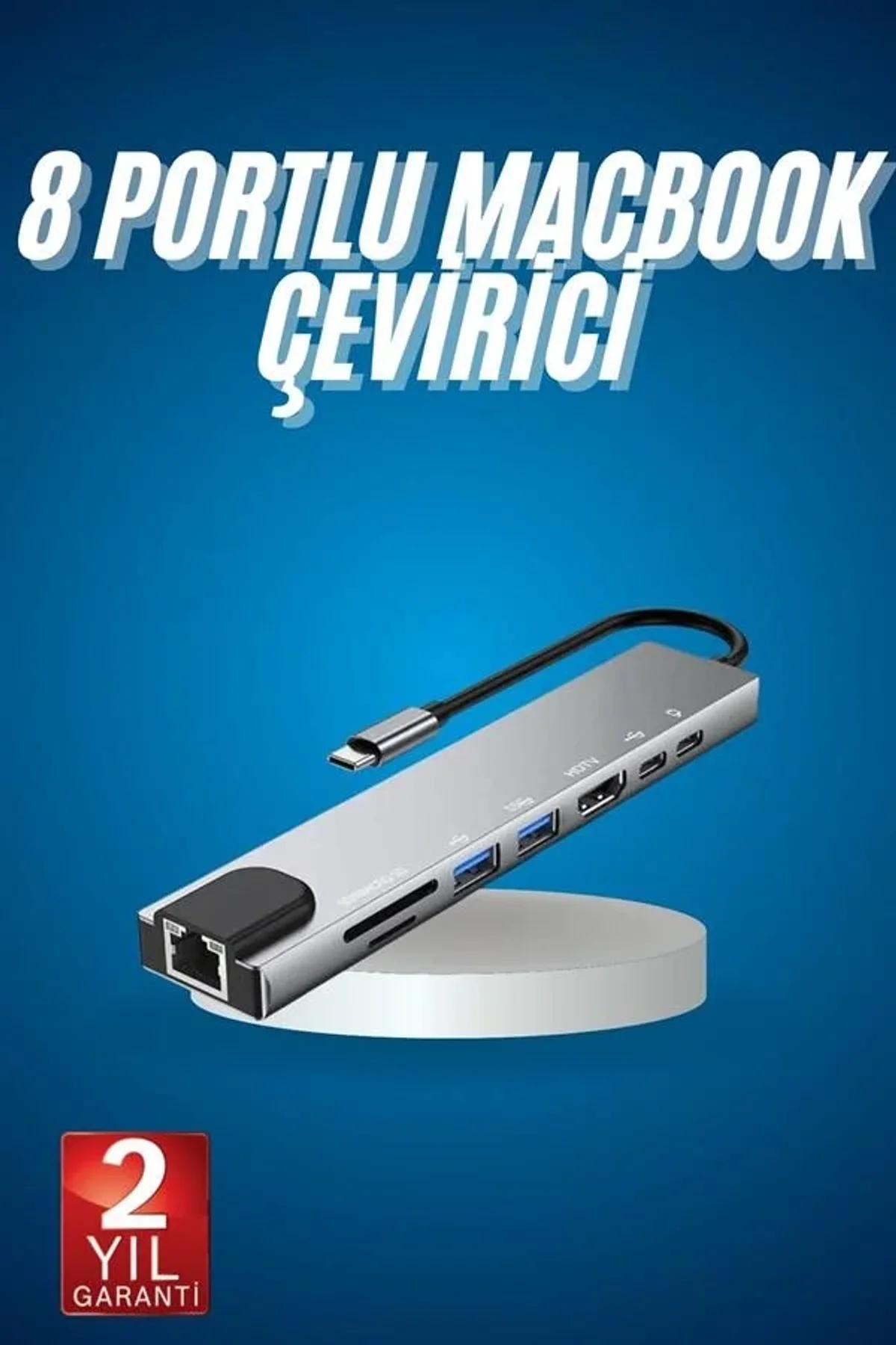 8 Port Çoklayıcı Macbook Ile Uyumlu Çoğaltıcı Type-c Dönüştürücü Tf Sd Kart - Just Cheap Store Görsel 3