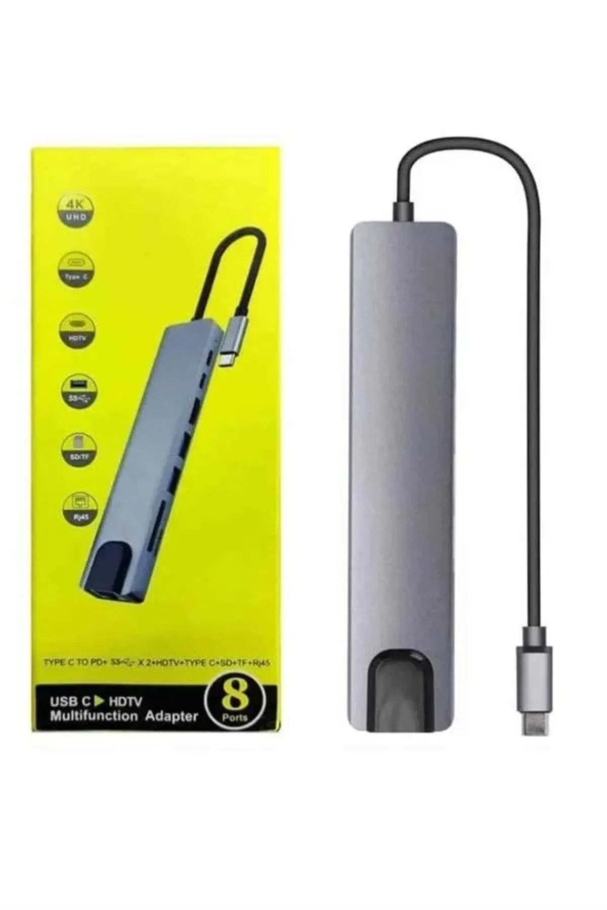 Macbook Pro/air Uyumlu Usb Type-c 8 In 1 Hub Dönüştürücü Çevirici Çoklayıcı Usb Hdmı Micro Sd 8 Giri - Just Cheap Store Görsel 5