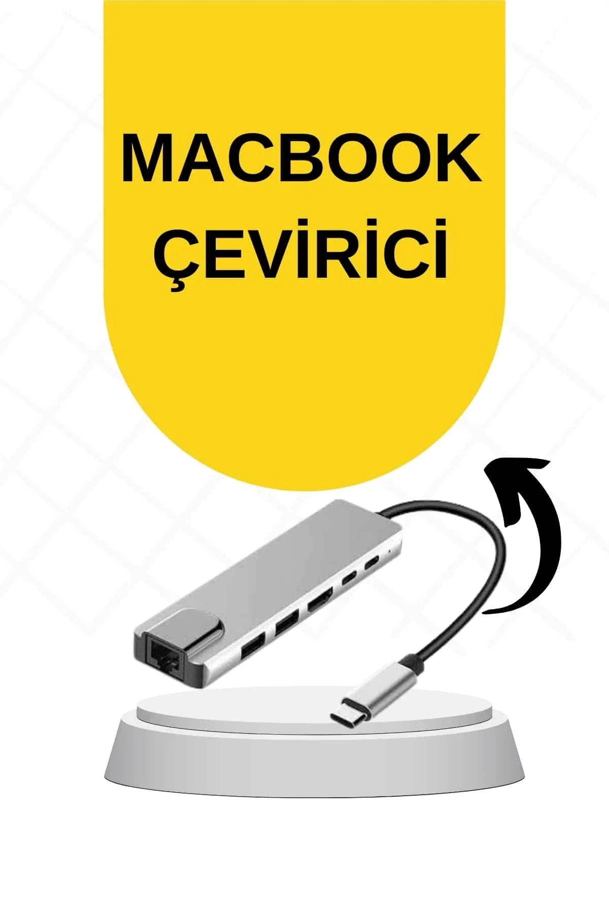 Macbook Pro/air Uyumlu Usb Type-c 8 In 1 Hub Dönüştürücü Çevirici Çoklayıcı Usb Hdmı Micro Sd 8 Giri