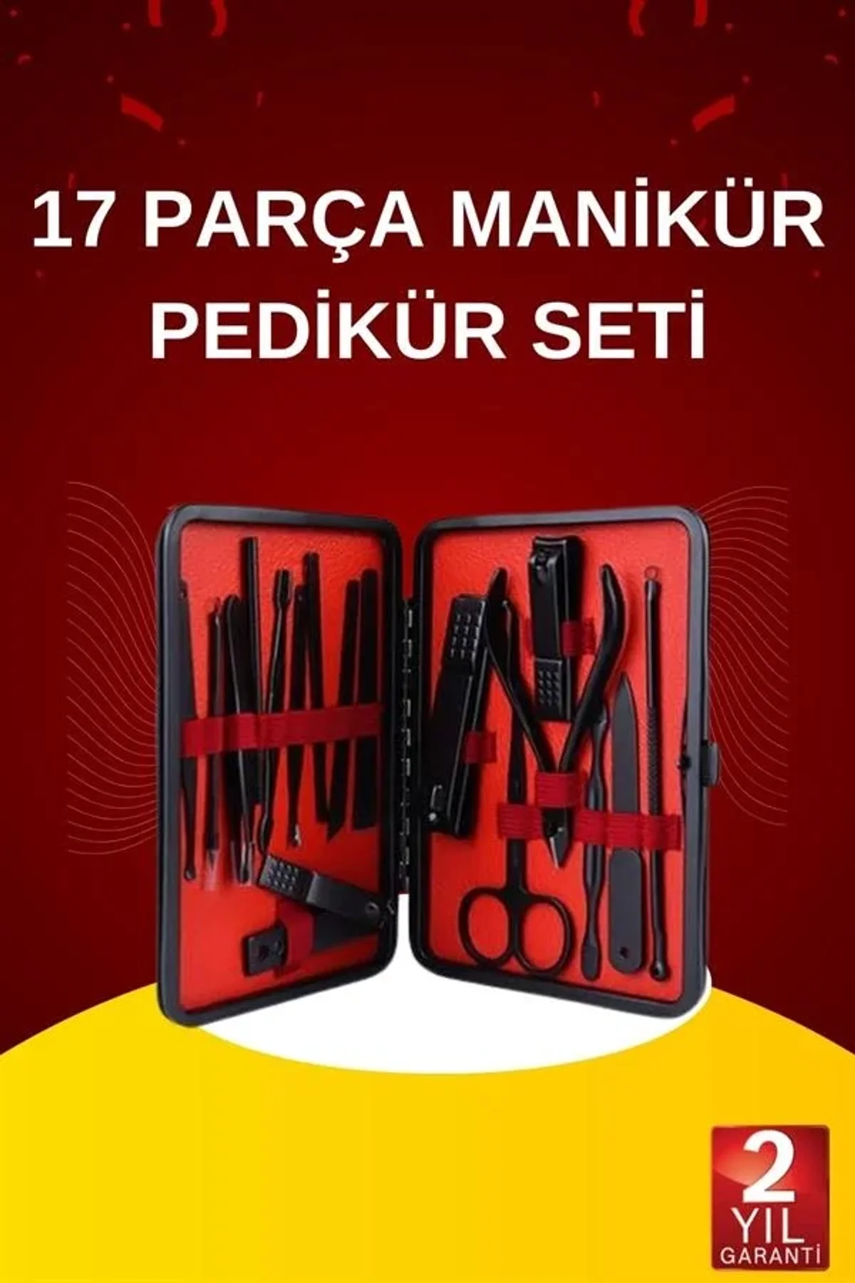 17 Parça El Ayak Bakım Seti Tırnak Temizleme Manikür Pedikür Cımbız Törpü Tırnak Makası - Just Cheap Store Görsel 3